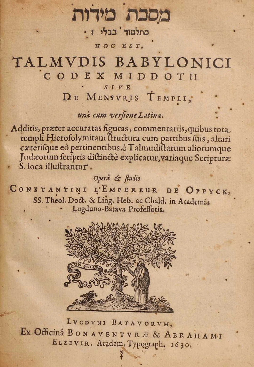 Constantini L'Empereur de Oppyck: Talmudis Babylonici Codex Middoth