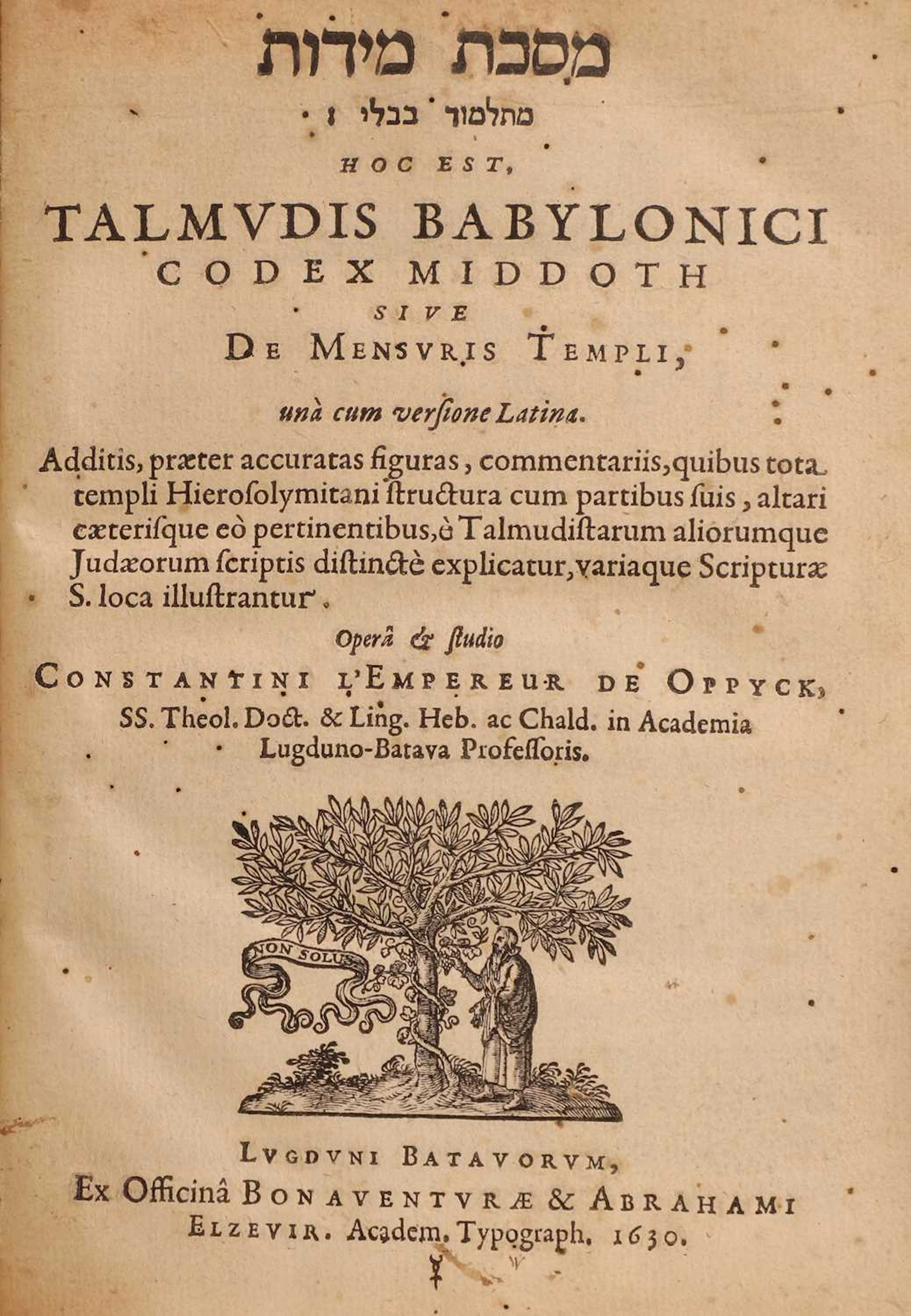 Constantini L'Empereur de Oppyck: Talmudis Babylonici Codex Middoth