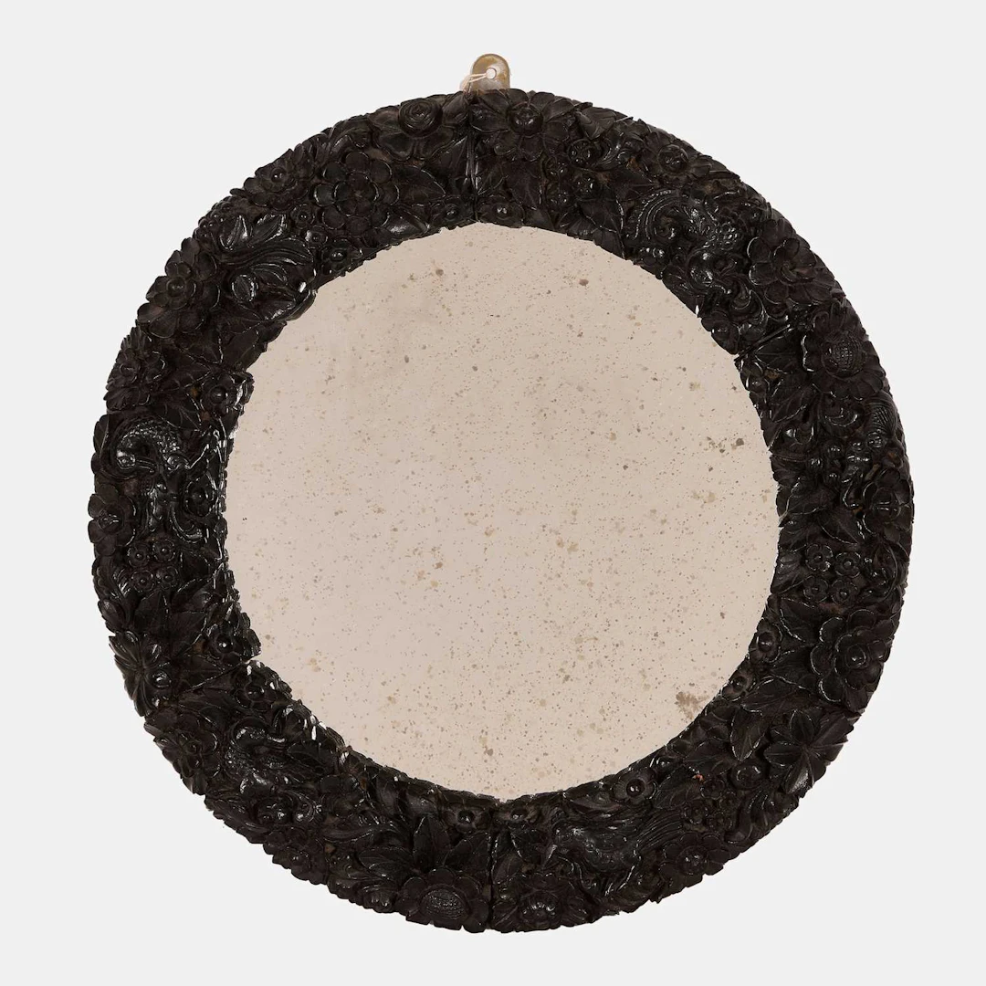 A Ceylonese (Sri Lankan) ebony wall mirror 19th century, Sri Lanka