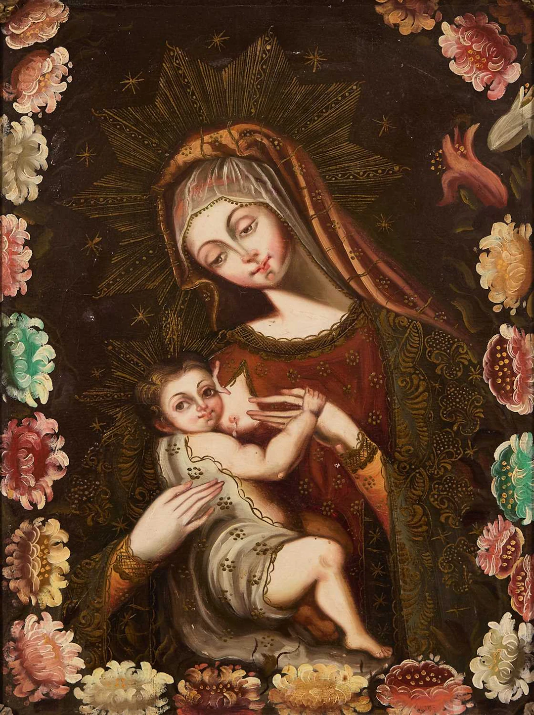 Peruvian School, 19th century The Nursing Madonna