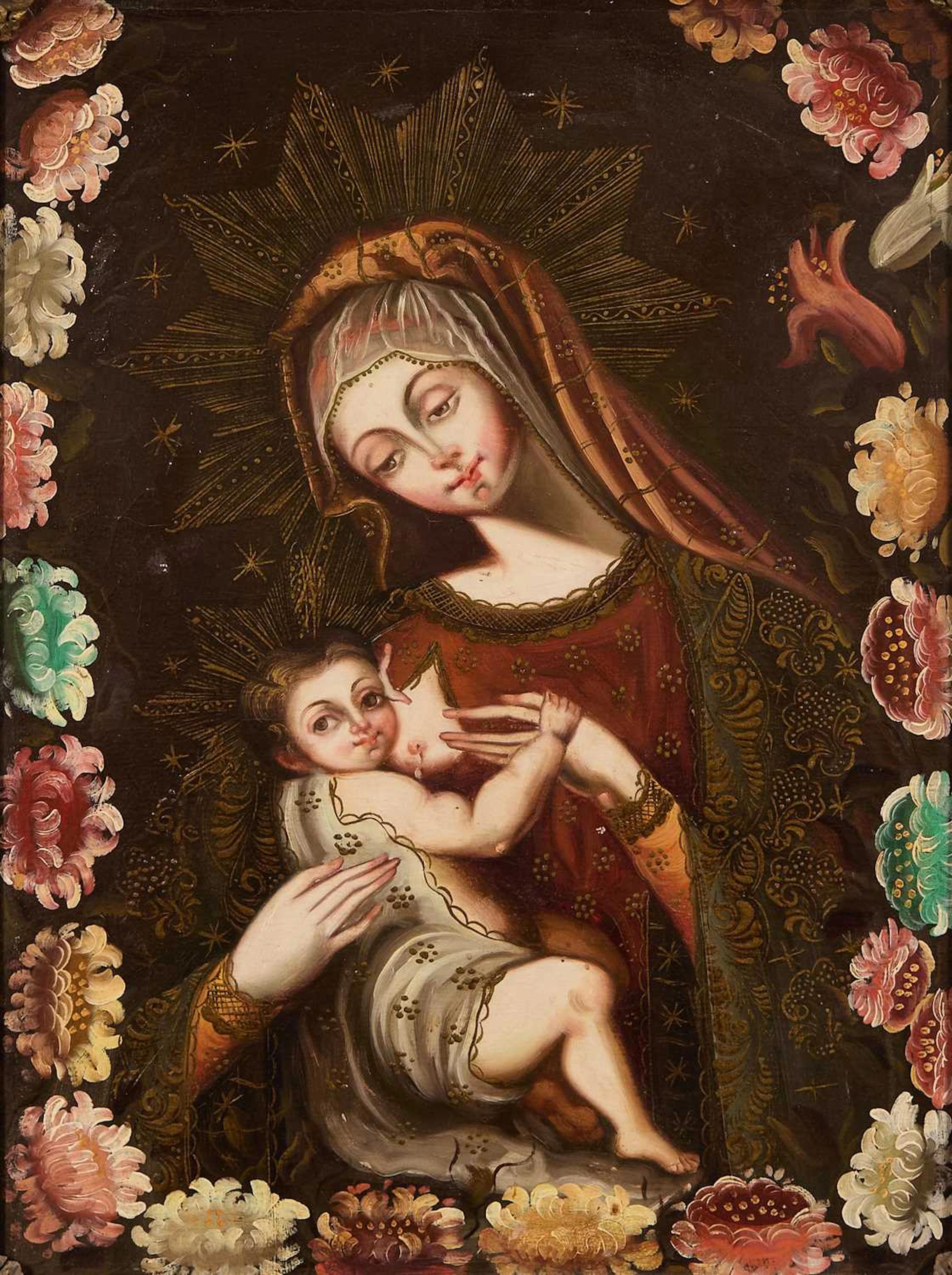 Peruvian School, 19th century The Nursing Madonna