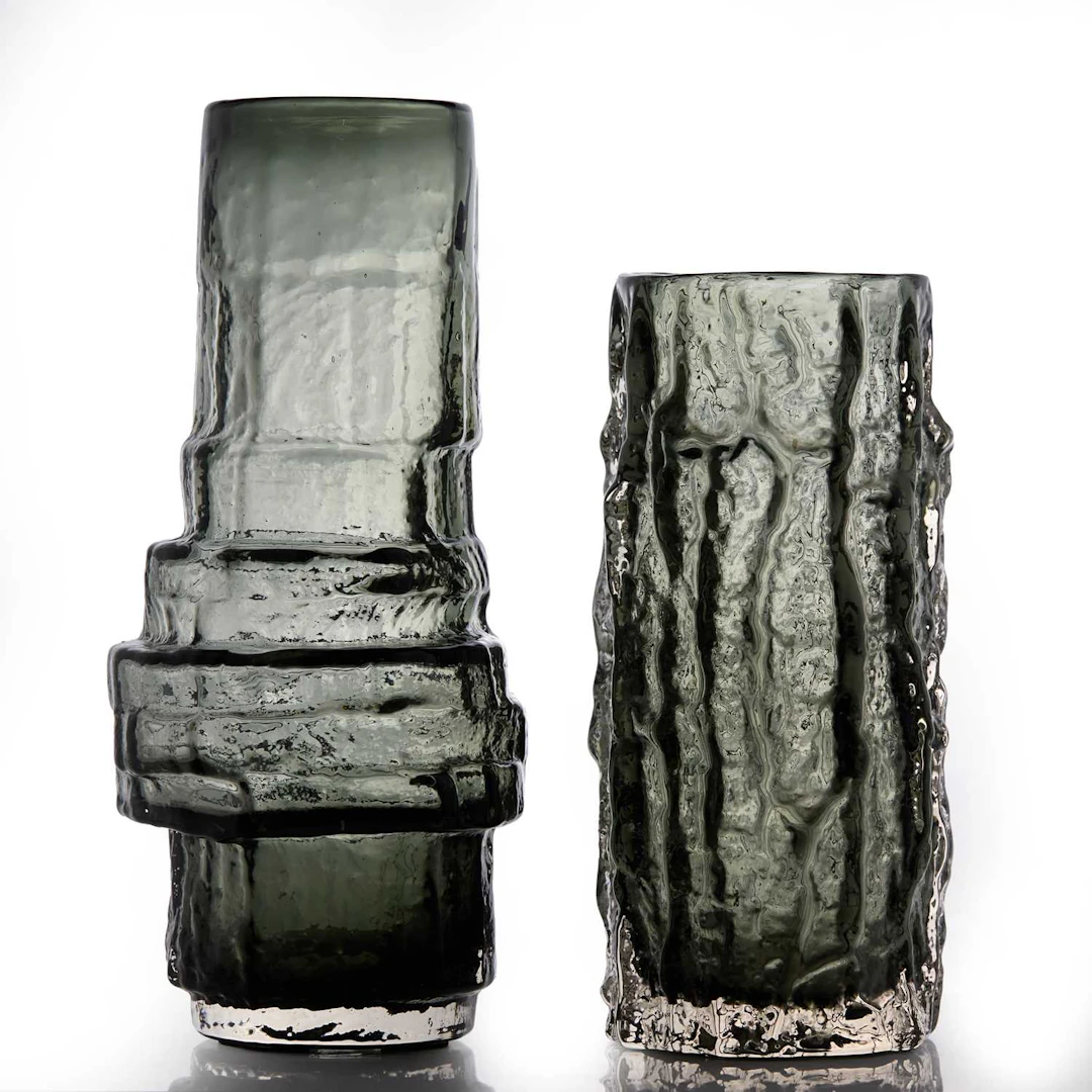 Geoffrey Baxter (British, 1922-1995) for Whitefriars two Textured Range vases