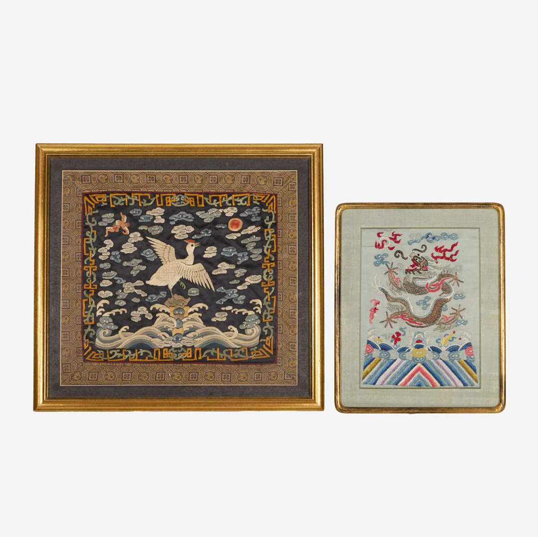 Two Chinese embroideries 19th-20th century