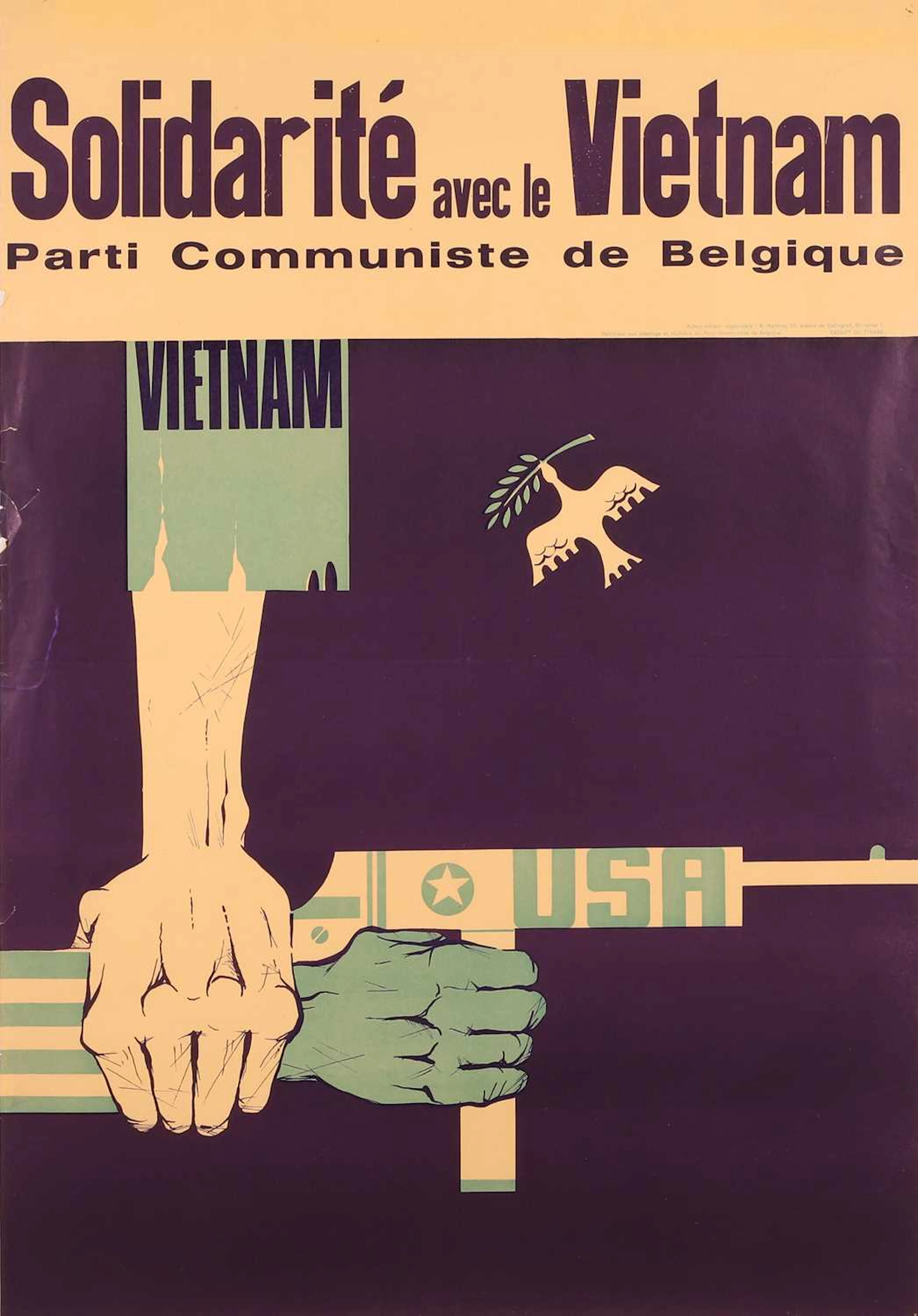 'Solidarité avec le Vietnam', a Belgian Communist Party poster