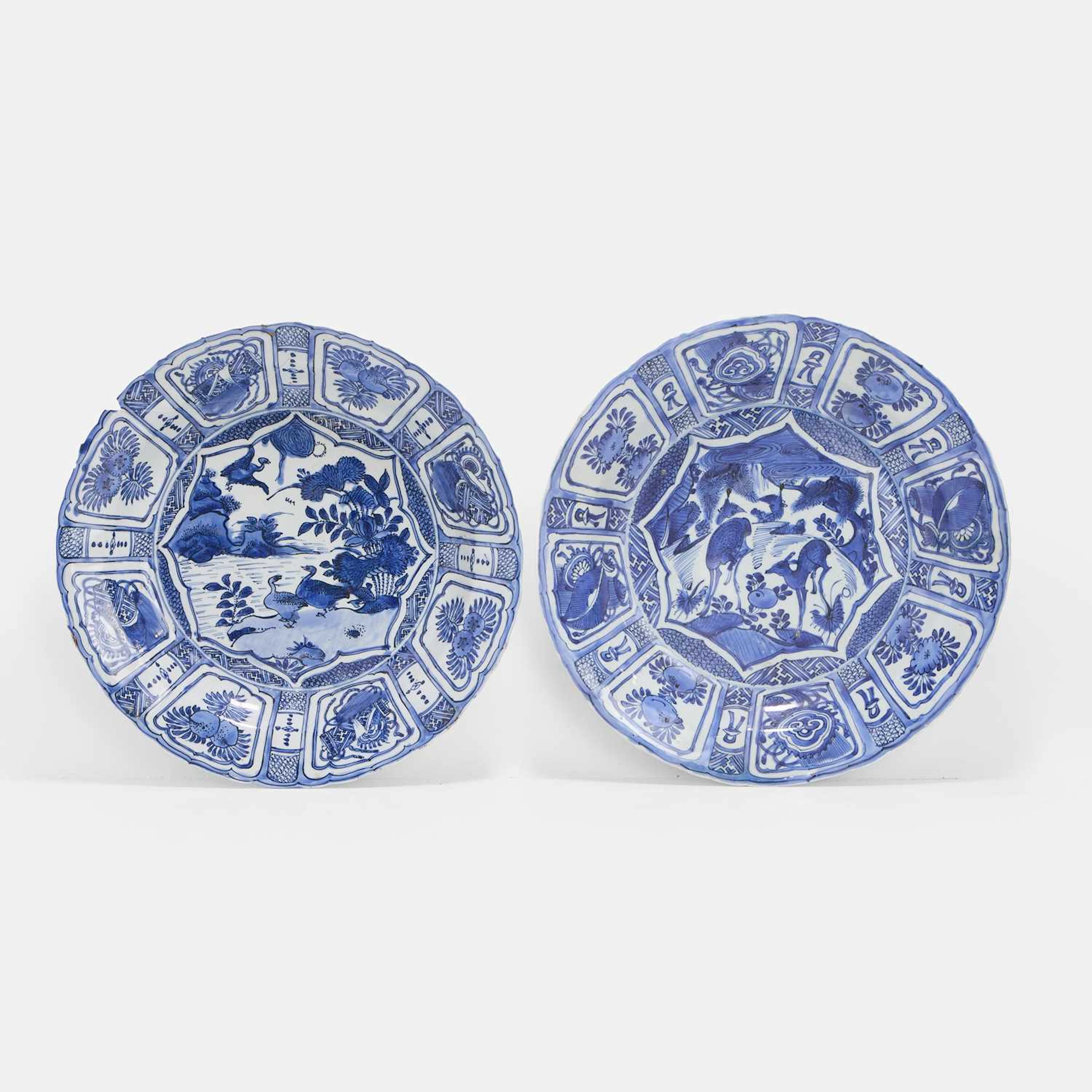 Two Chinese Kraak blue and white plates Wanli (1573-1620)