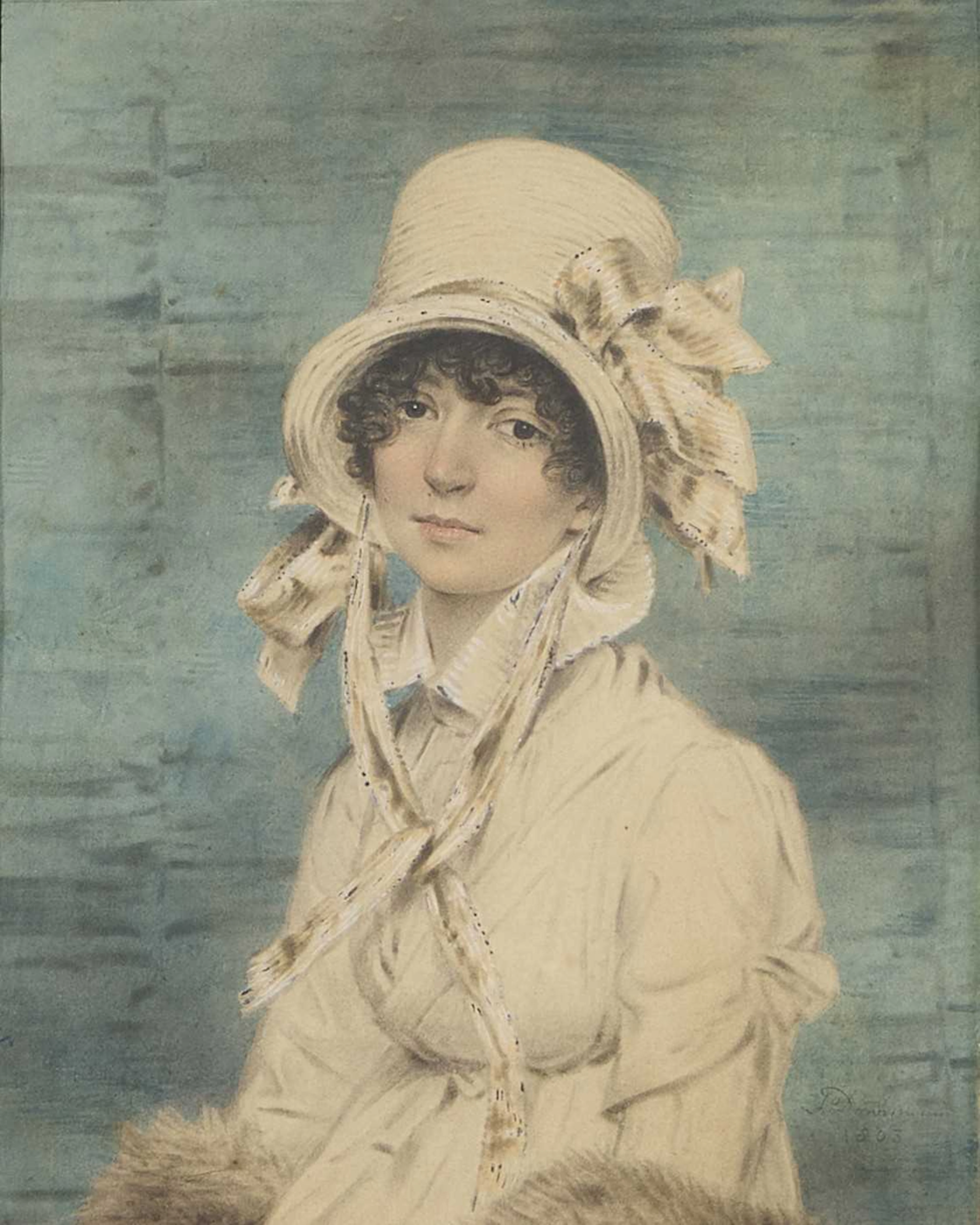 John Downman ARA (British, 1750-1824) Portrait of a young lady, half-length