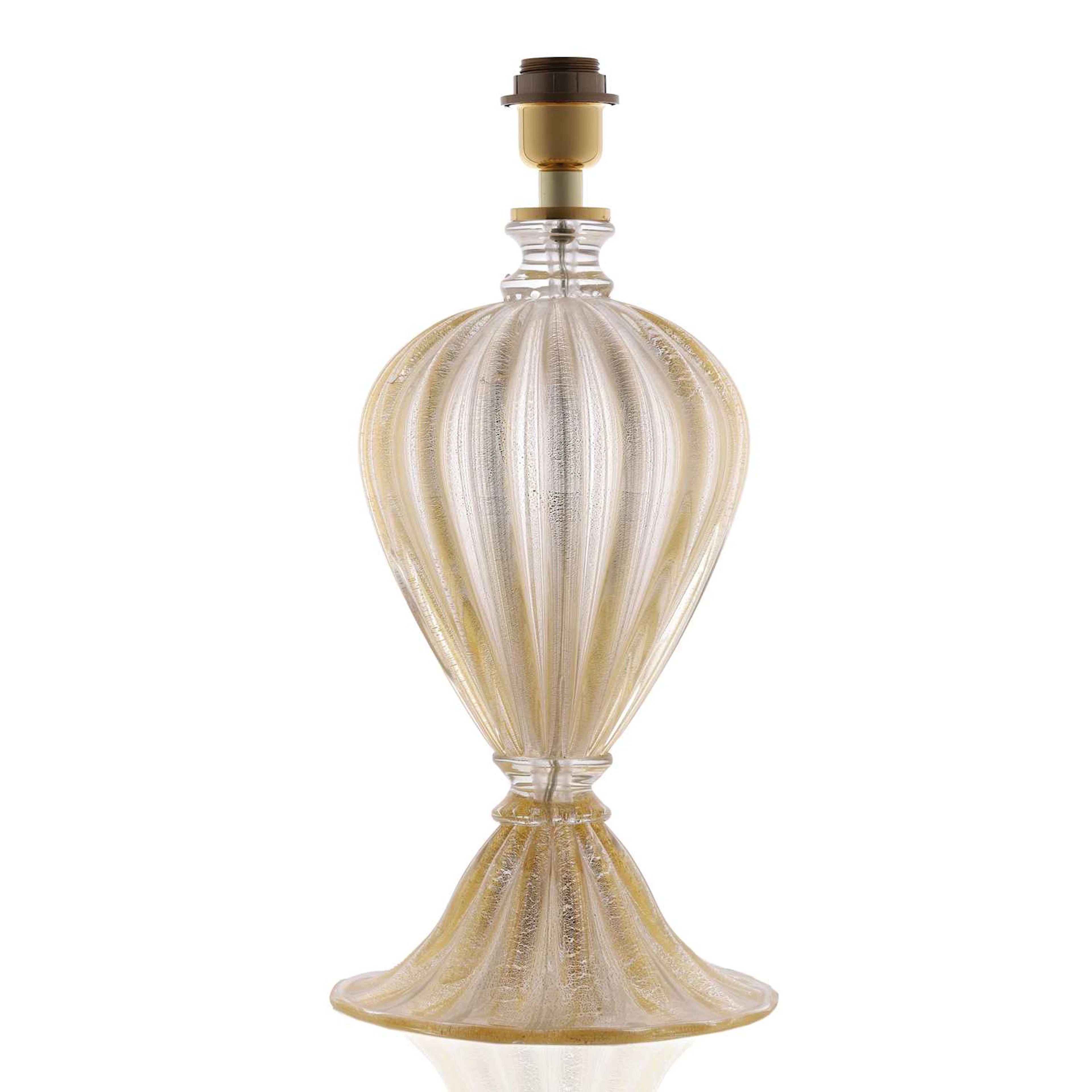 A Murano glass lamp 20th century, in the manner of Barovier & Toso