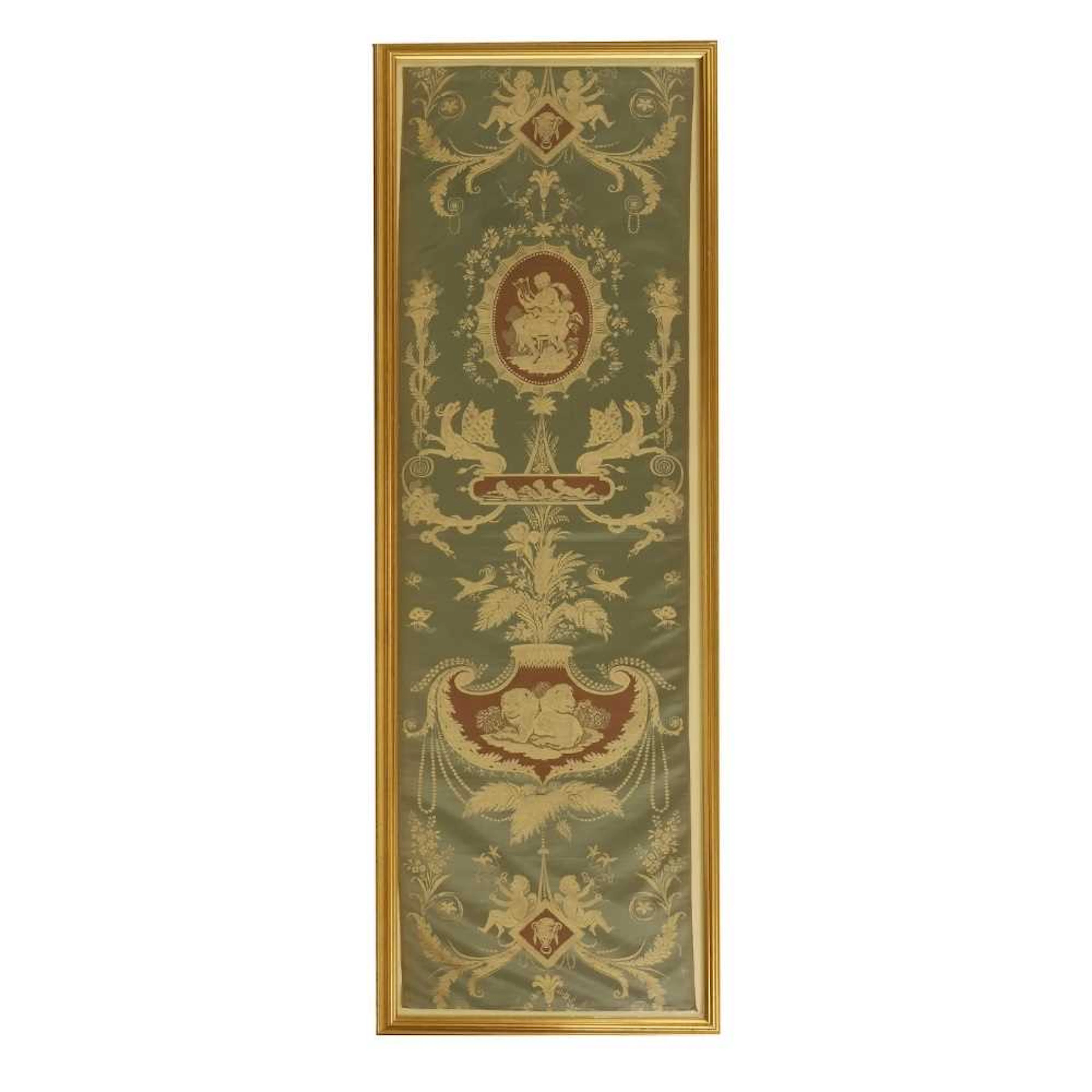 A length of neoclassical woven silk furnishing fabric late 18th century
