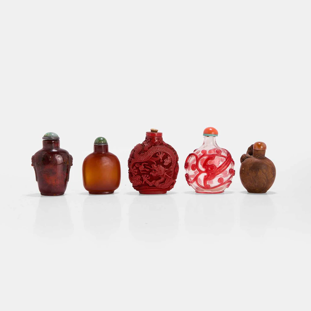 A collection of five Chinese snuff bottles 19th-20th century