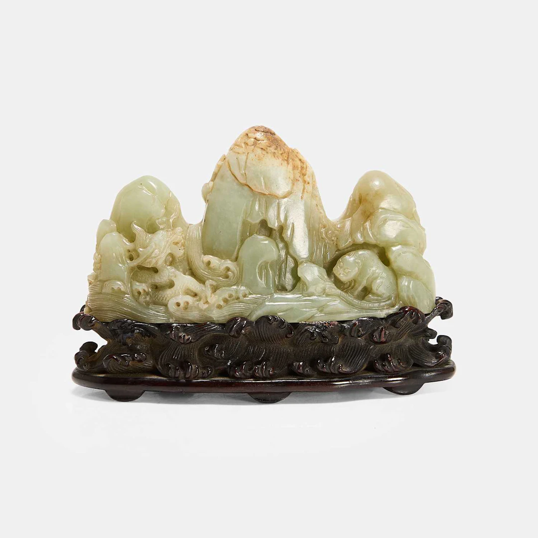 A Chinese jade brush rest Qing dynasty (1644-1911)