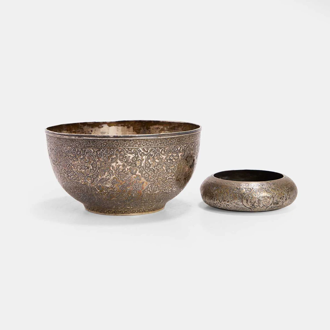 A Qajar silver bowl 19th-20th century, Iran