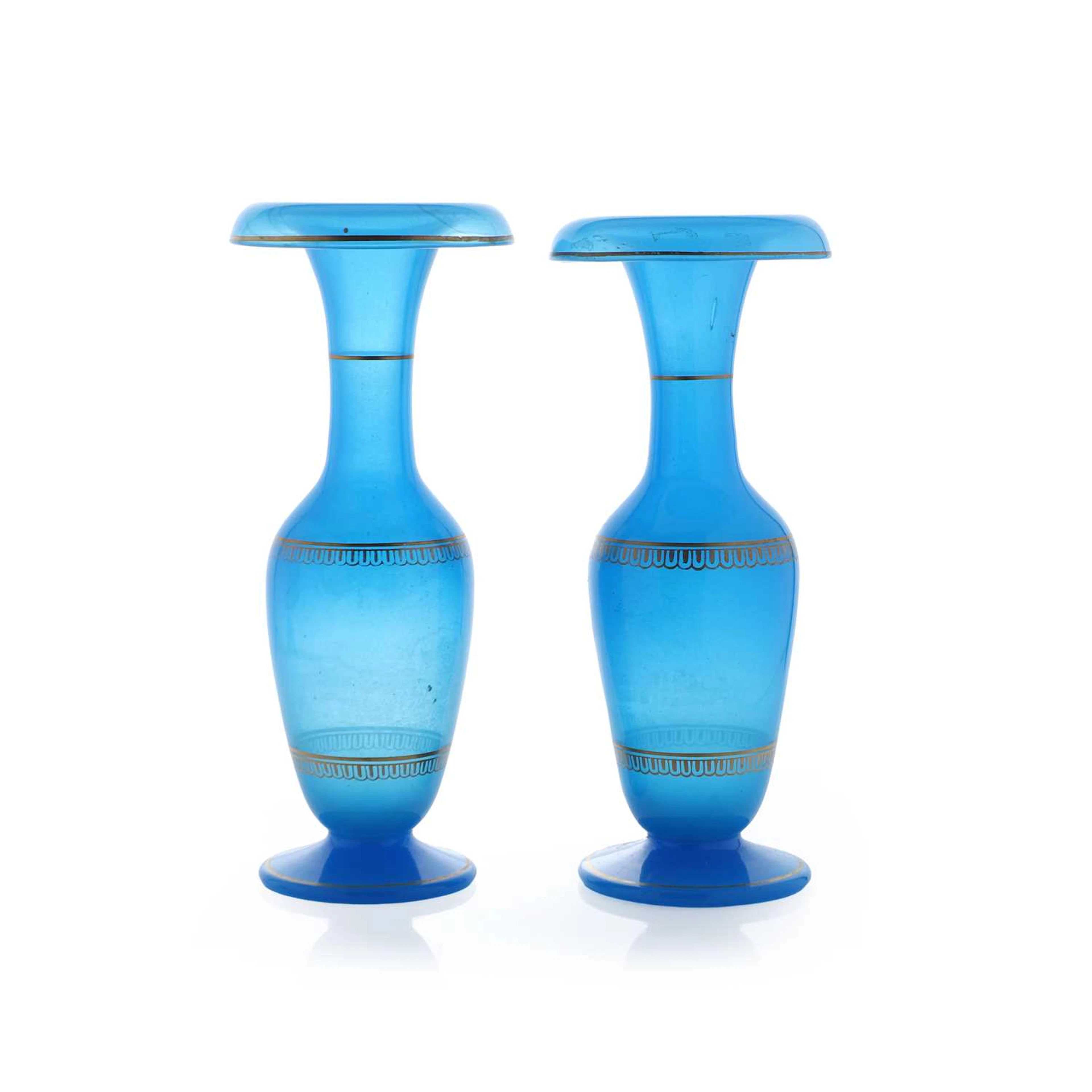 A pair of opaline glass vases 19th century, French, in the manner of Baccarat
