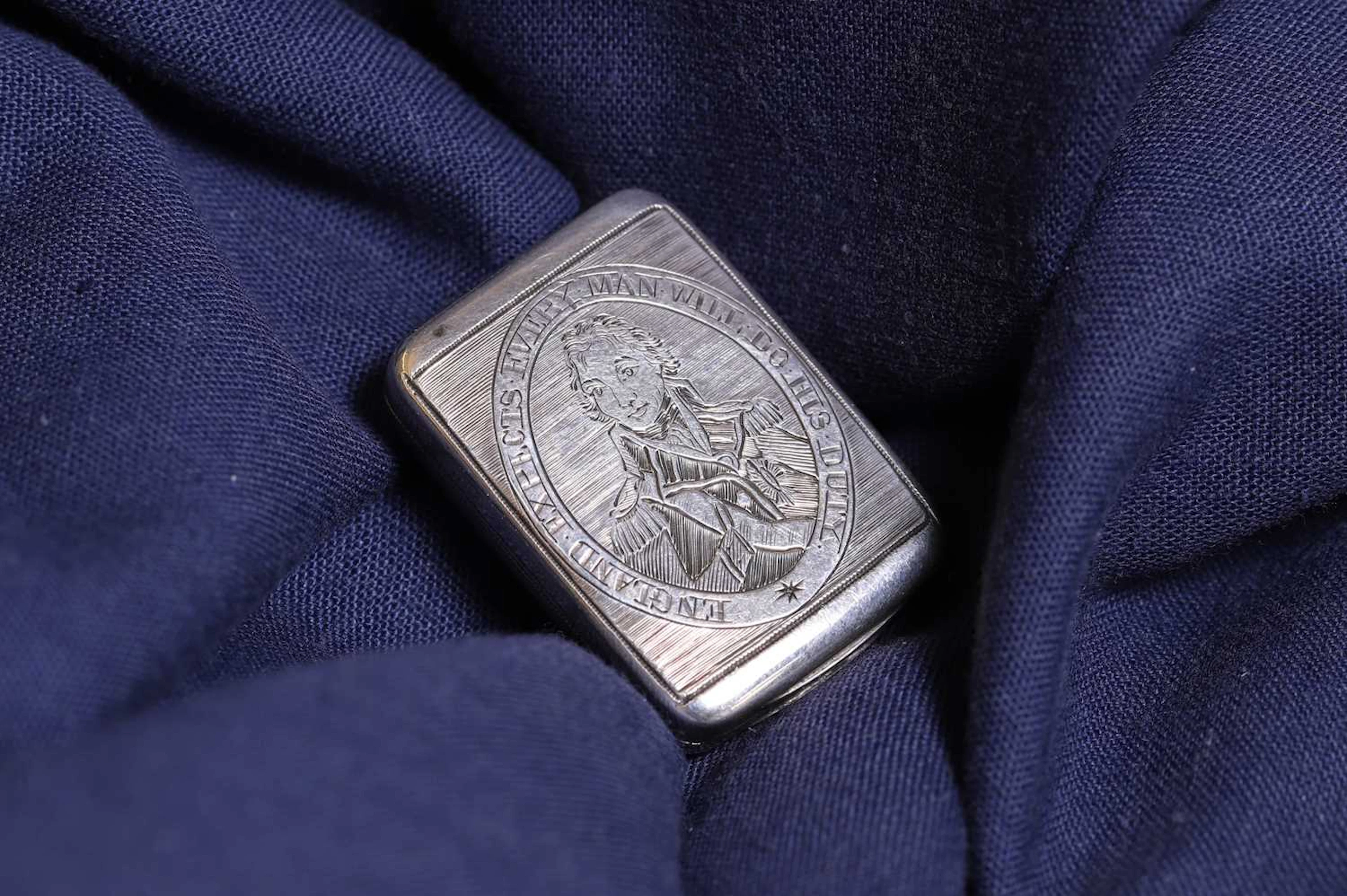 A George III commemorative Nelson silver vinaigrette