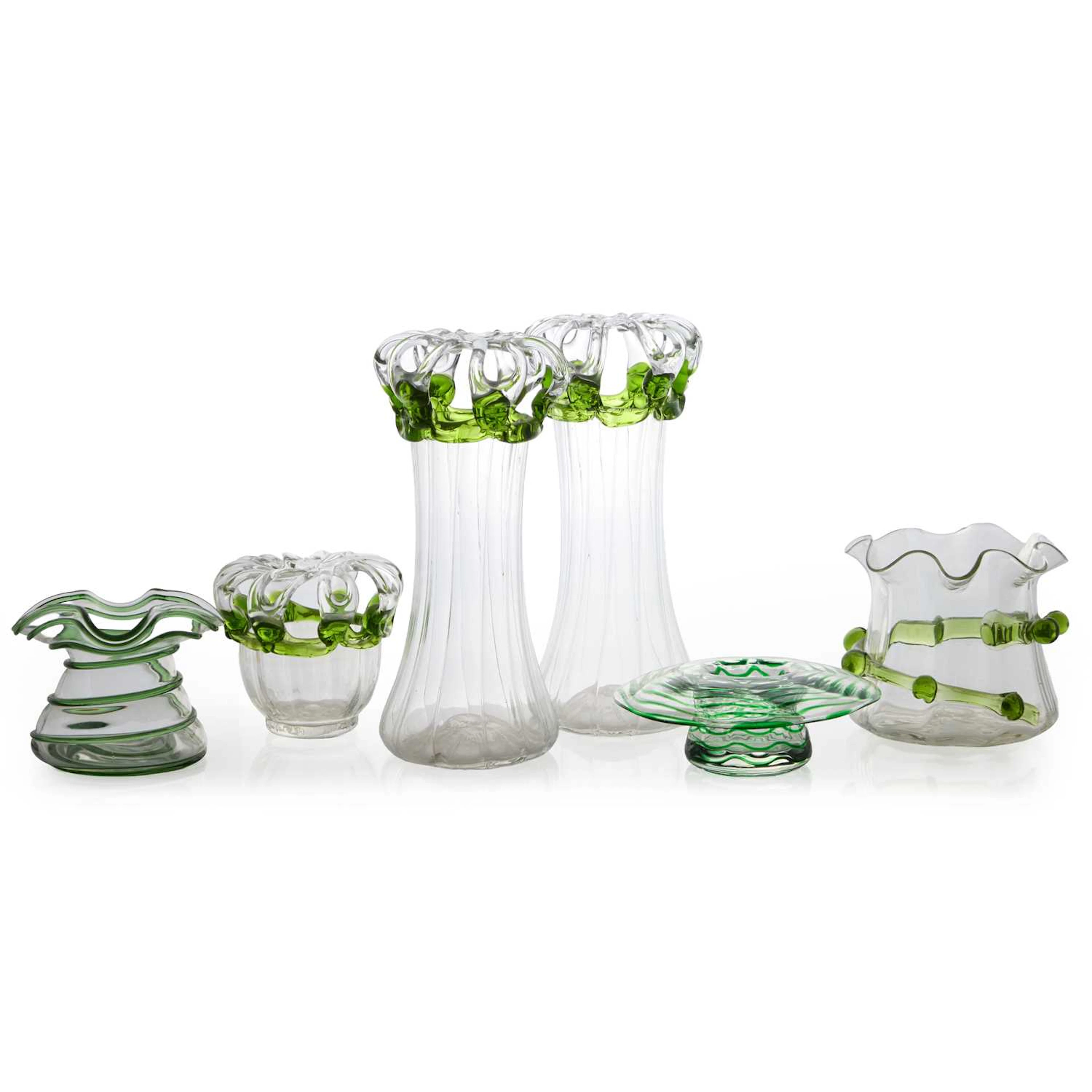 A collection of glass vases late 19th century and later