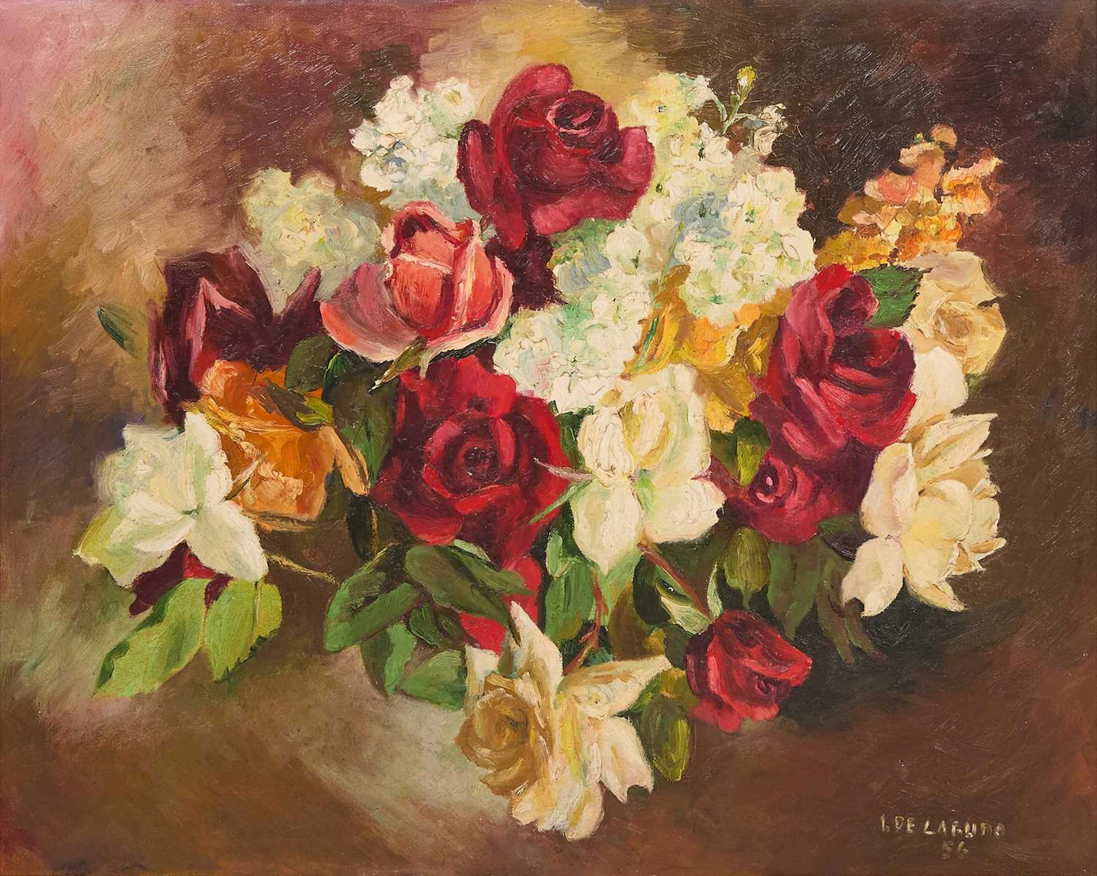 ▲ Isabel de Laguno Zuzuarregui (Spanish, 1917-2014) Still life of roses