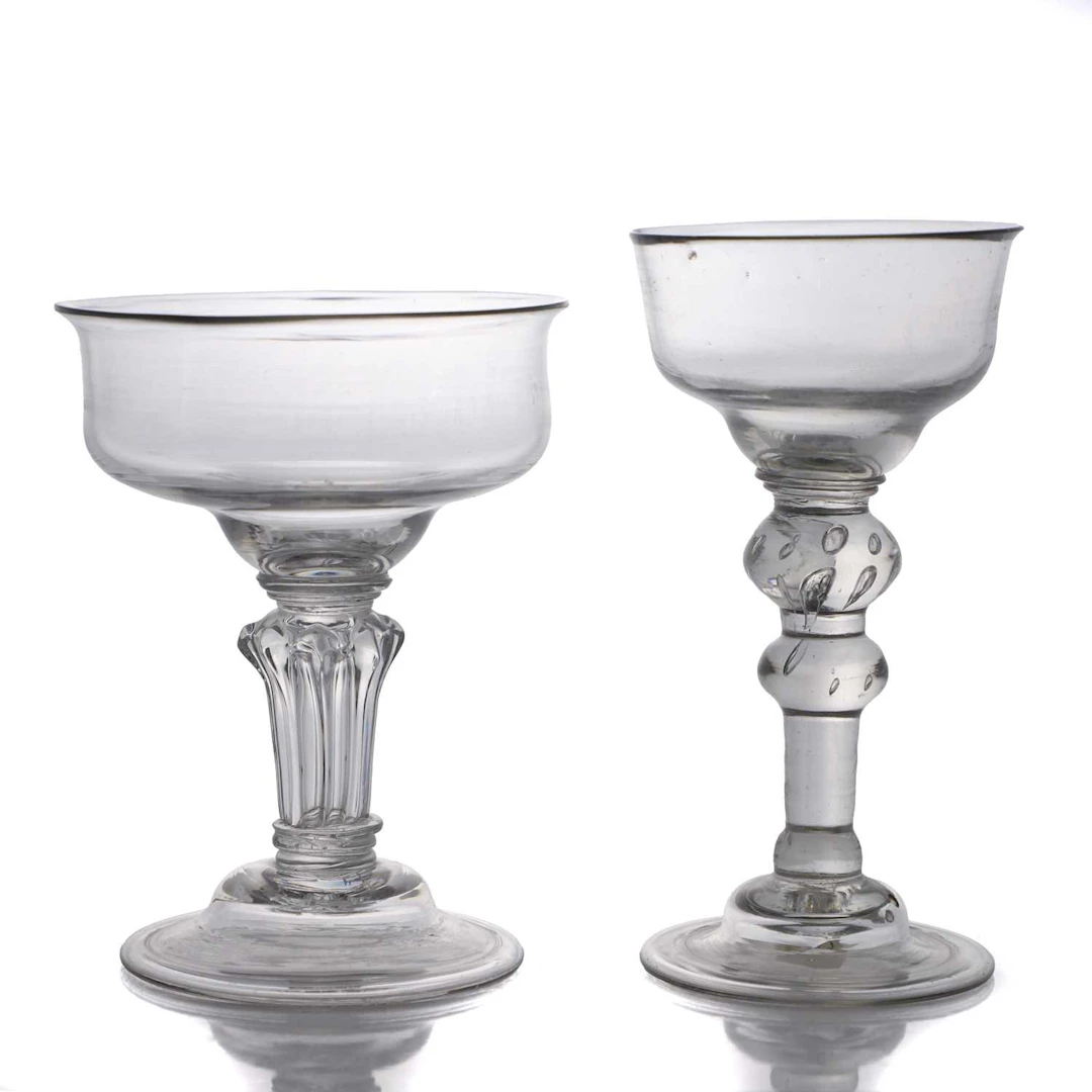 Two sweetmeat glasses circa 1730-40