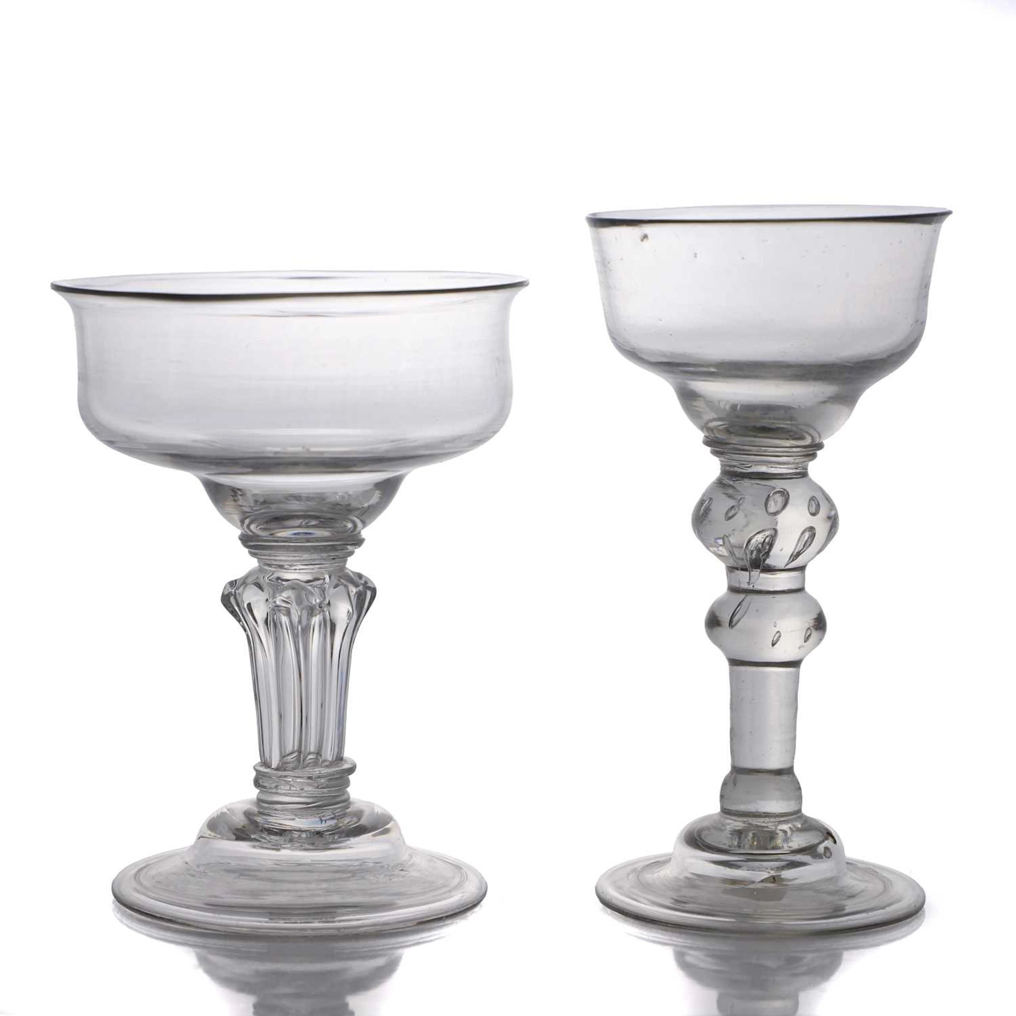 Two sweetmeat glasses circa 1730-40