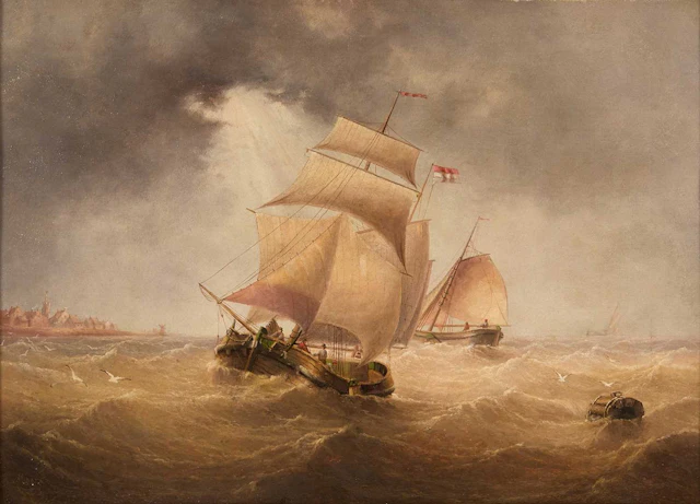 Henry Moore, RA (British, 1831-1896) A Dutch boat offshore