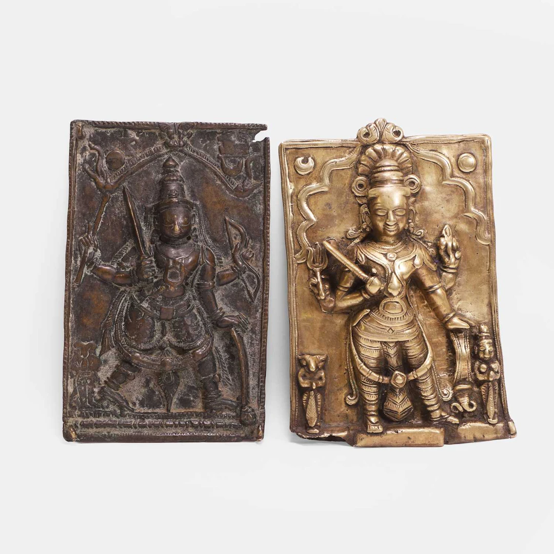 An Indian bronze votive plaque late 19th/early 20th century, Southern India