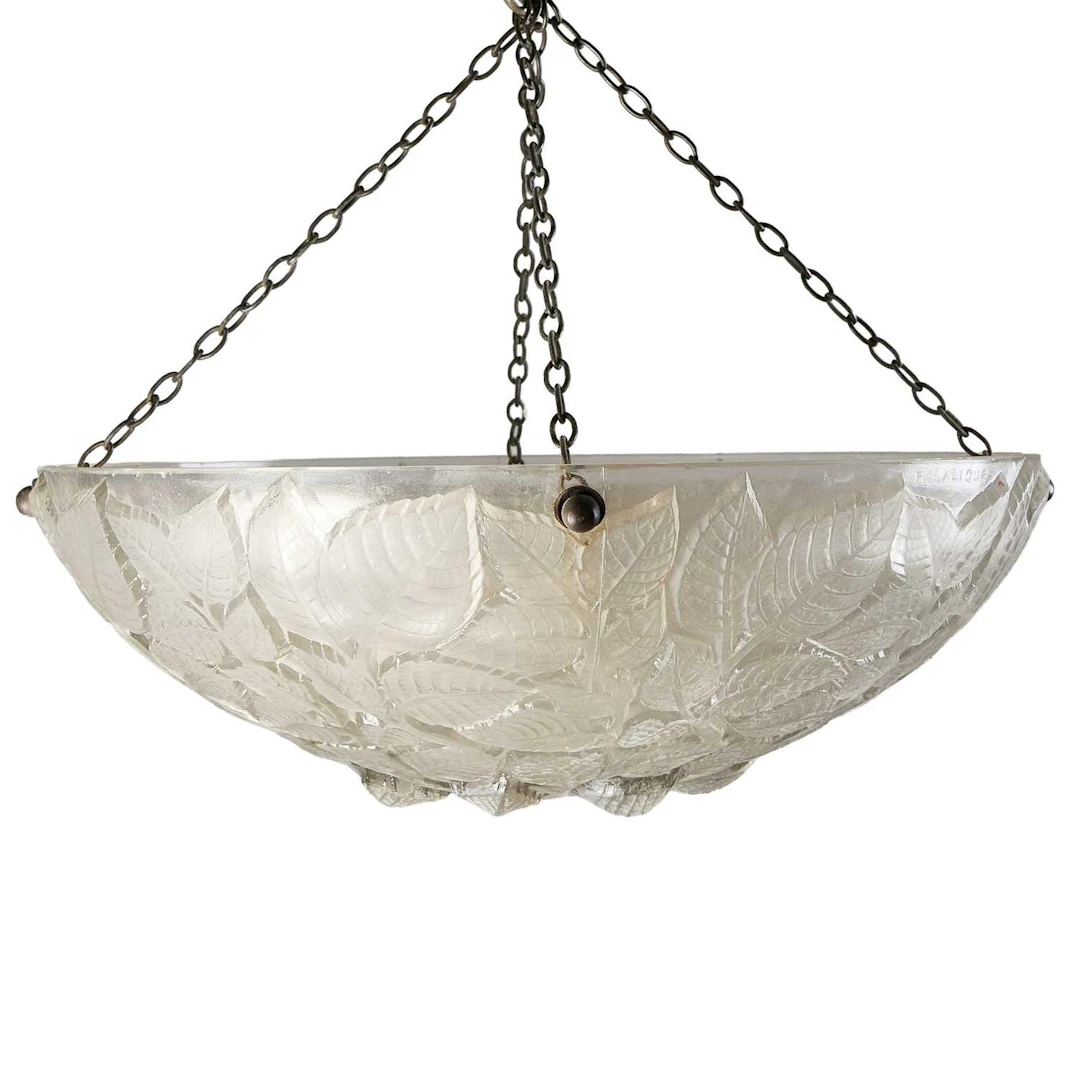 René Lalique (French, 1860-1945) a 'Charmes' plafonnier, No. 2458