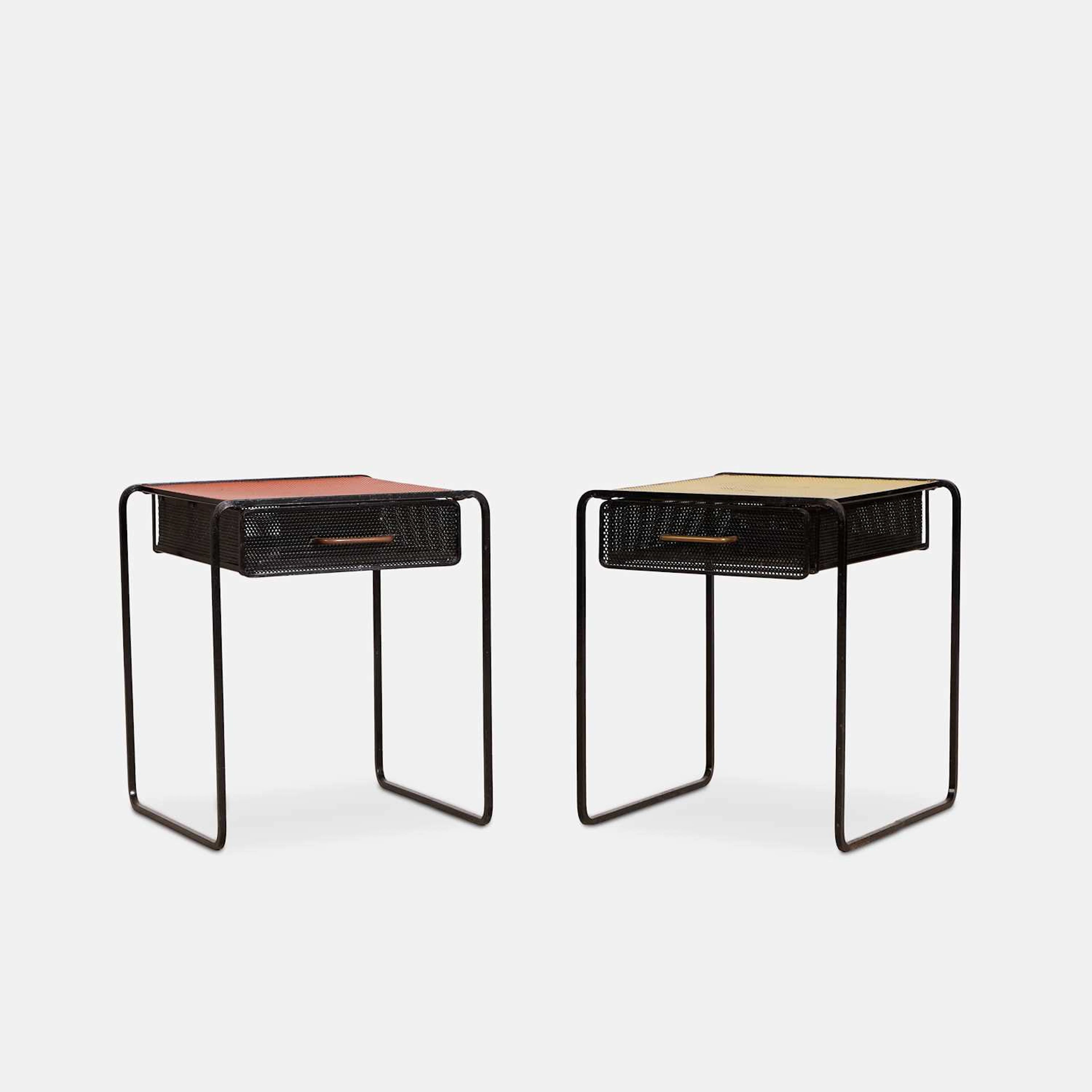 Mathieu Matégot (Hungarian-French, 1910-2001) a pair of side tables