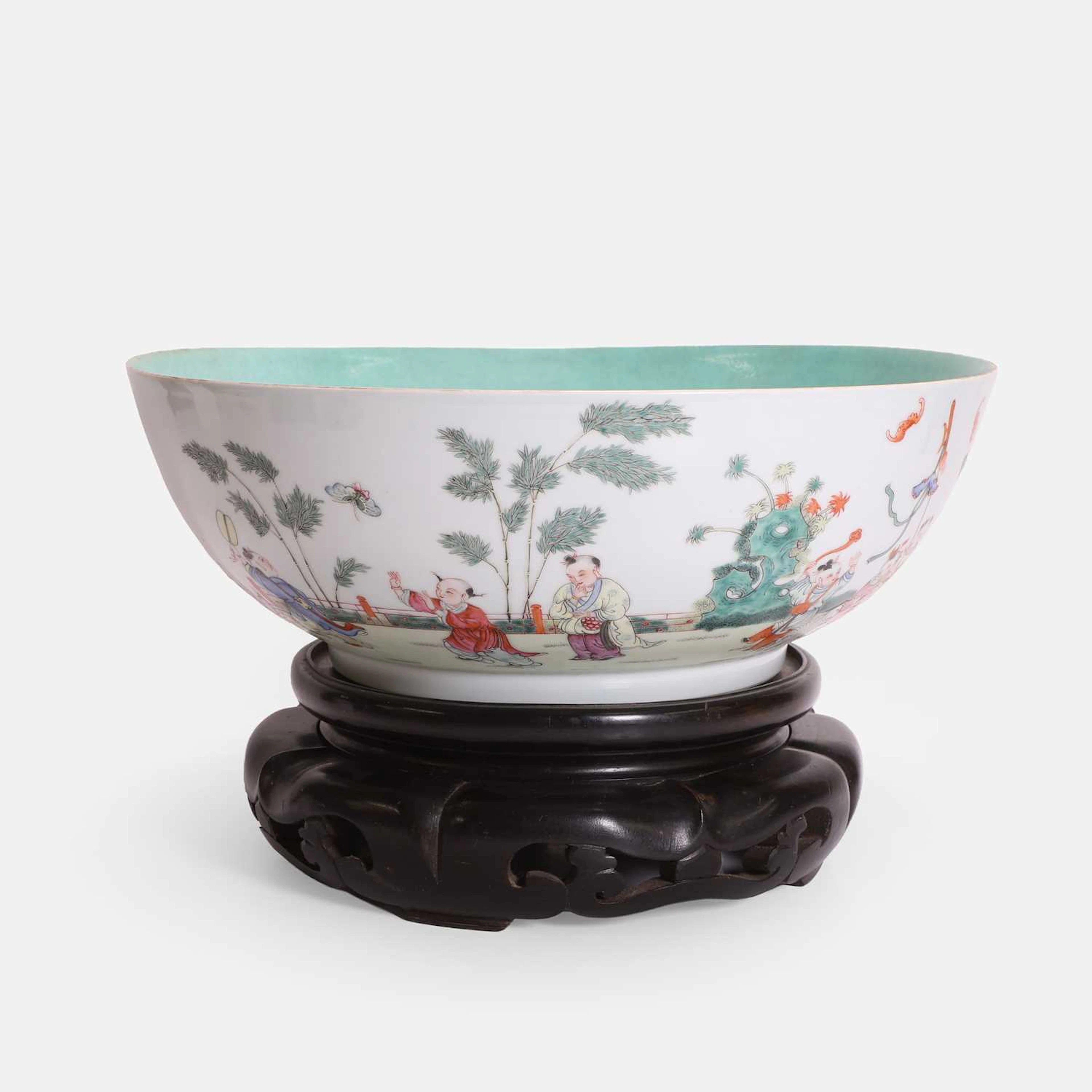 A large Chinese famille rose punchbowl Republic period (1912-1949)