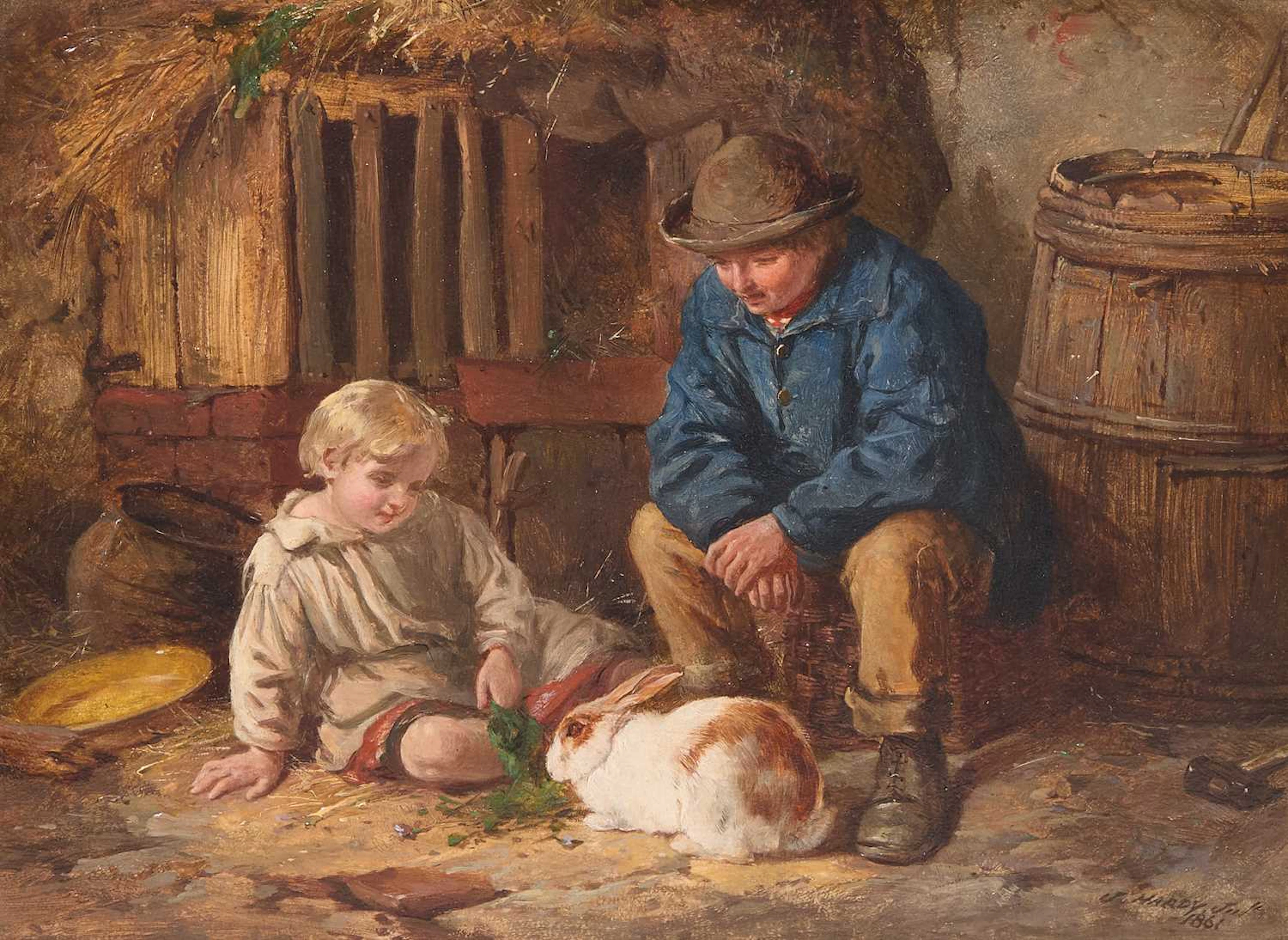 James Hardy Jnr (British, 1832-1889) The pet rabbit