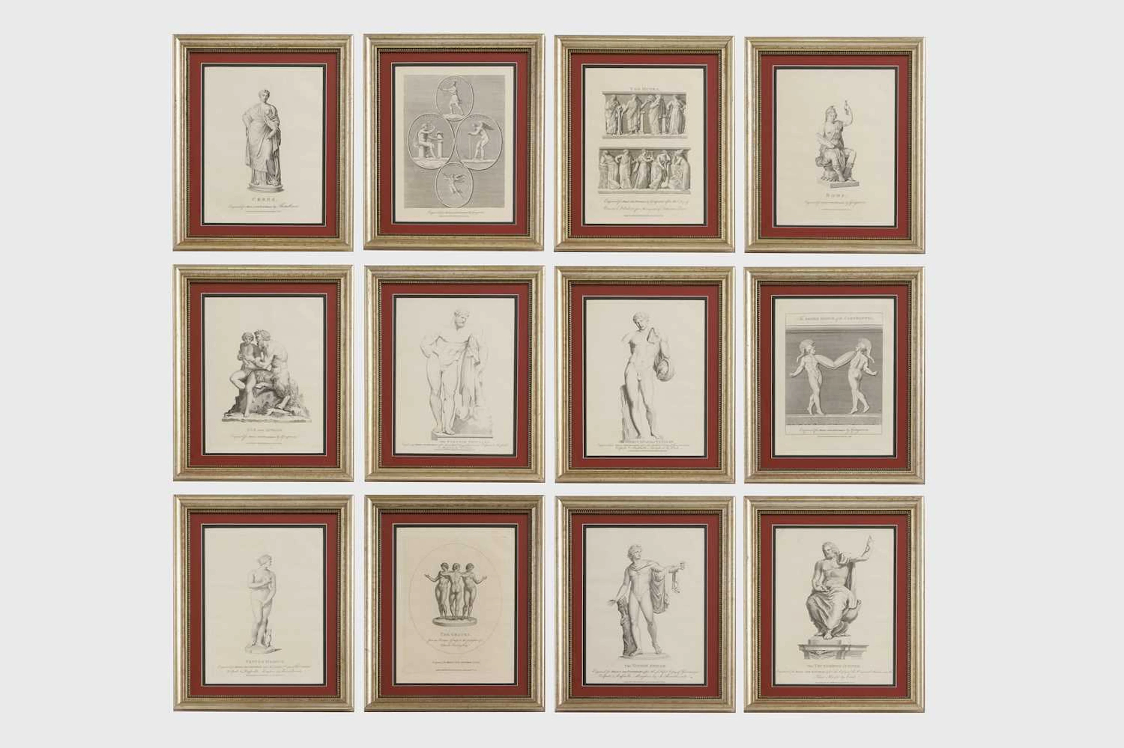 A set of twelve engravings from 'Bell's New Pantheon'