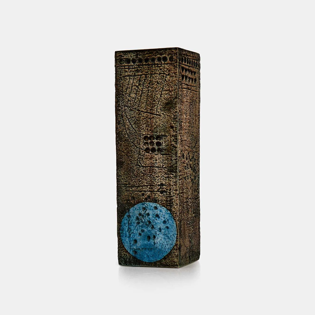 Marilyn Pascoe for Troika Pottery a square section vase