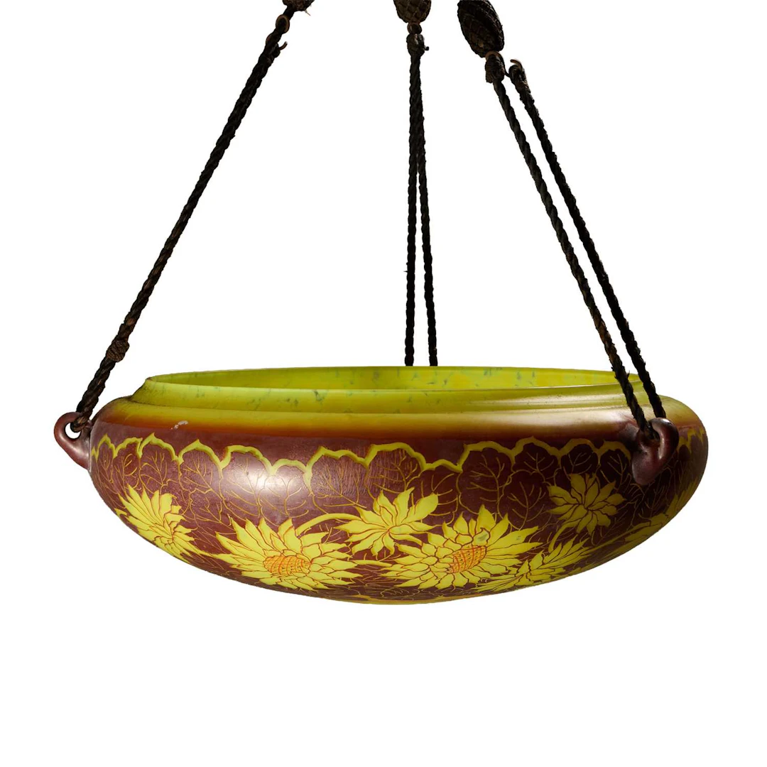 A Schneider glass plafonnier circa 1930, French