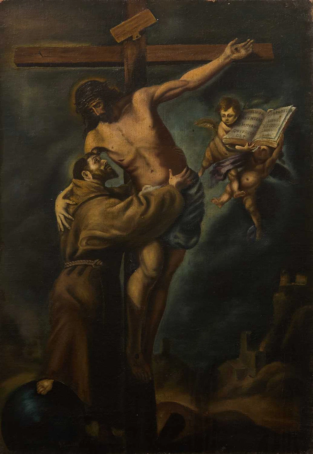 After Bartolomé Esteban Murillo Saint Francis embracing Christ on the Cross
