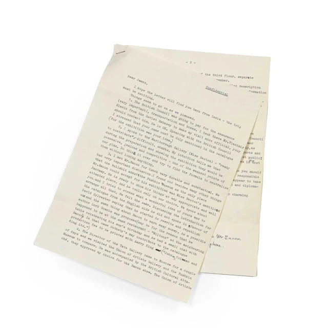 A typed letter from Sergei Klokov to James Birch