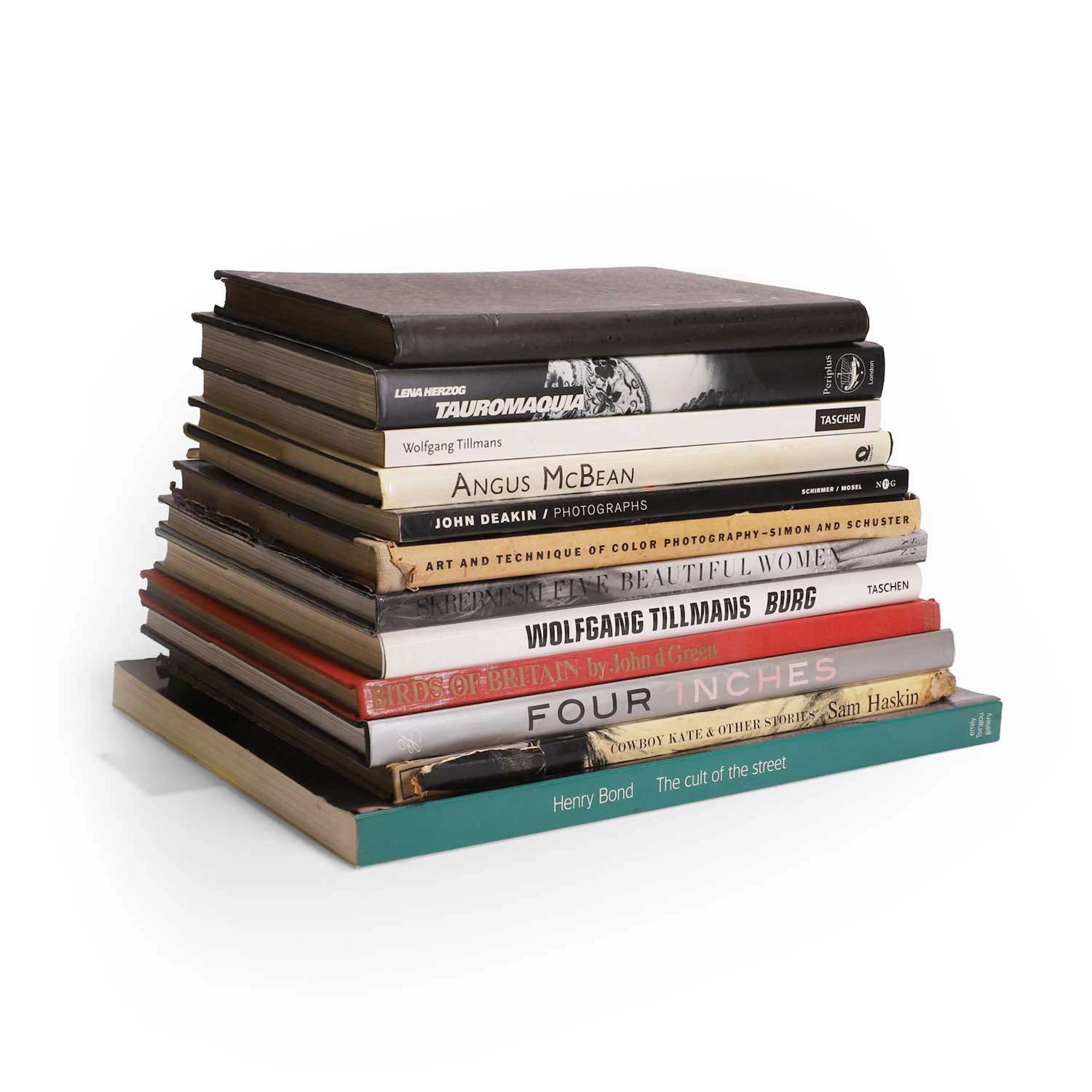 A group of photography books