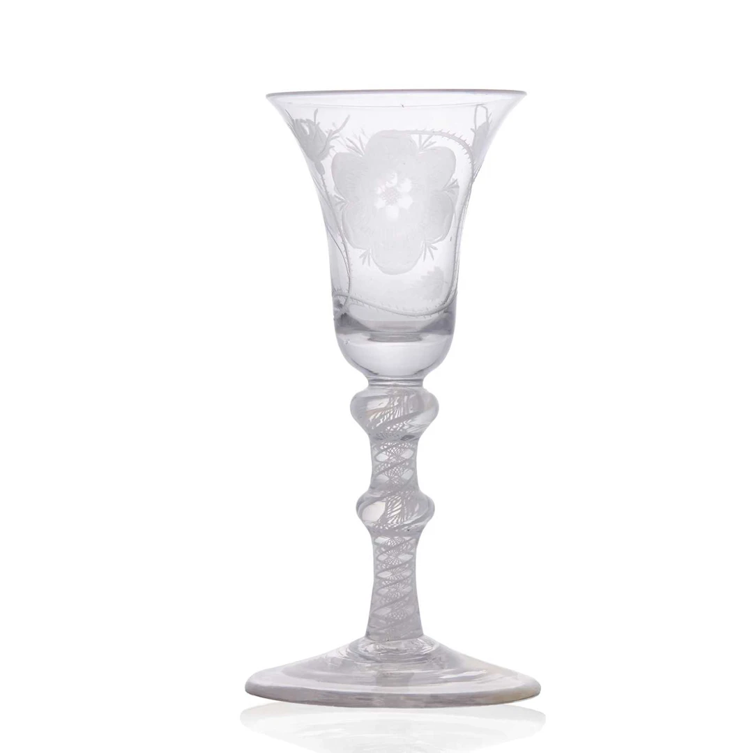A Jacobite wine glass circa 1765