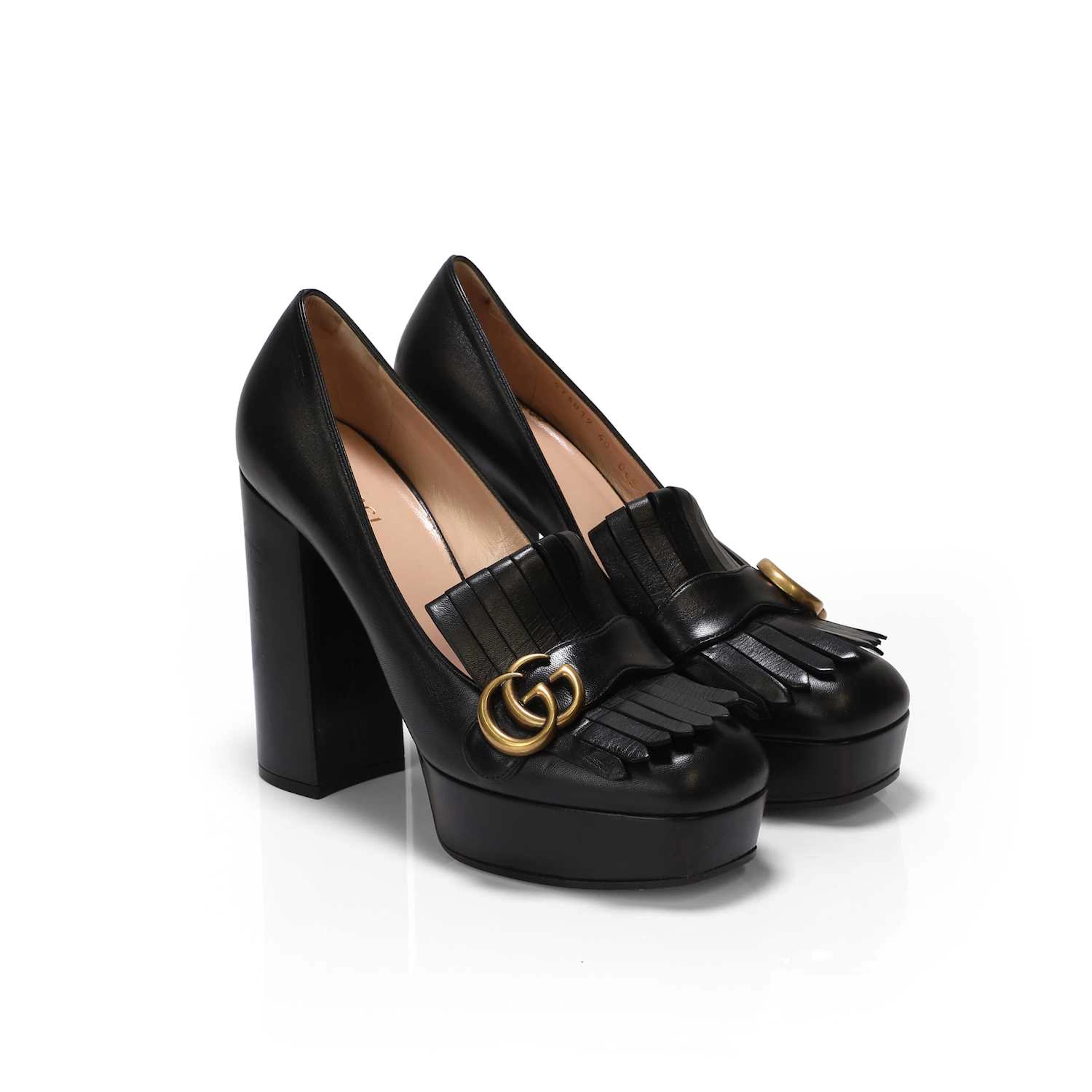 Gucci a pair of 'Marmont' platform heels