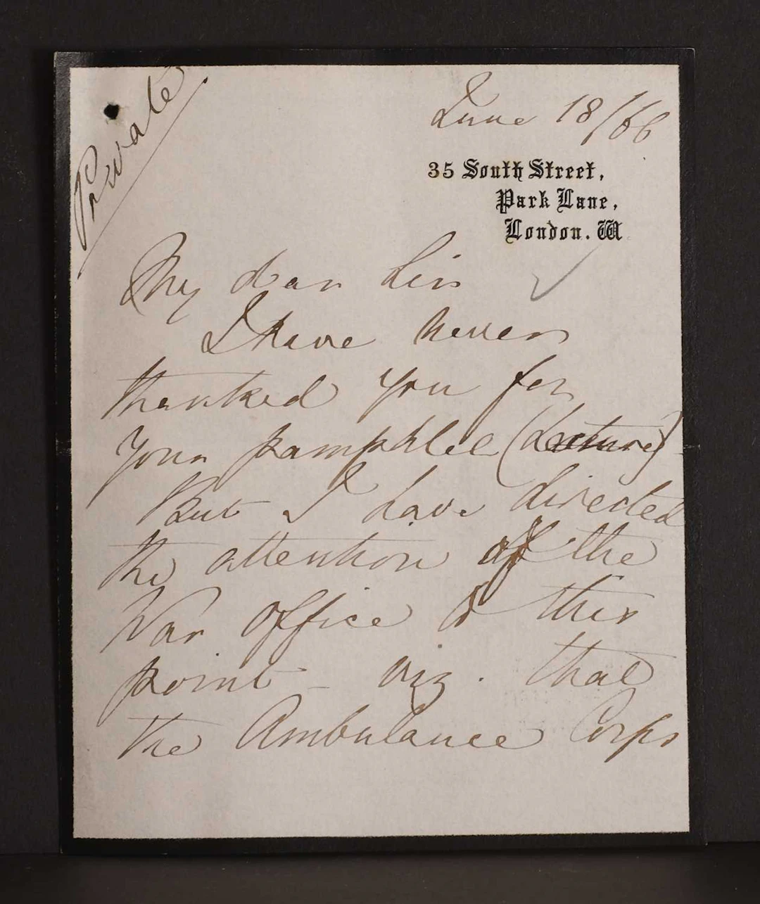 Florence NIGHTINGALE- Autograph Letter SIGNED (To Sir Thomas Longmore). 4 pages