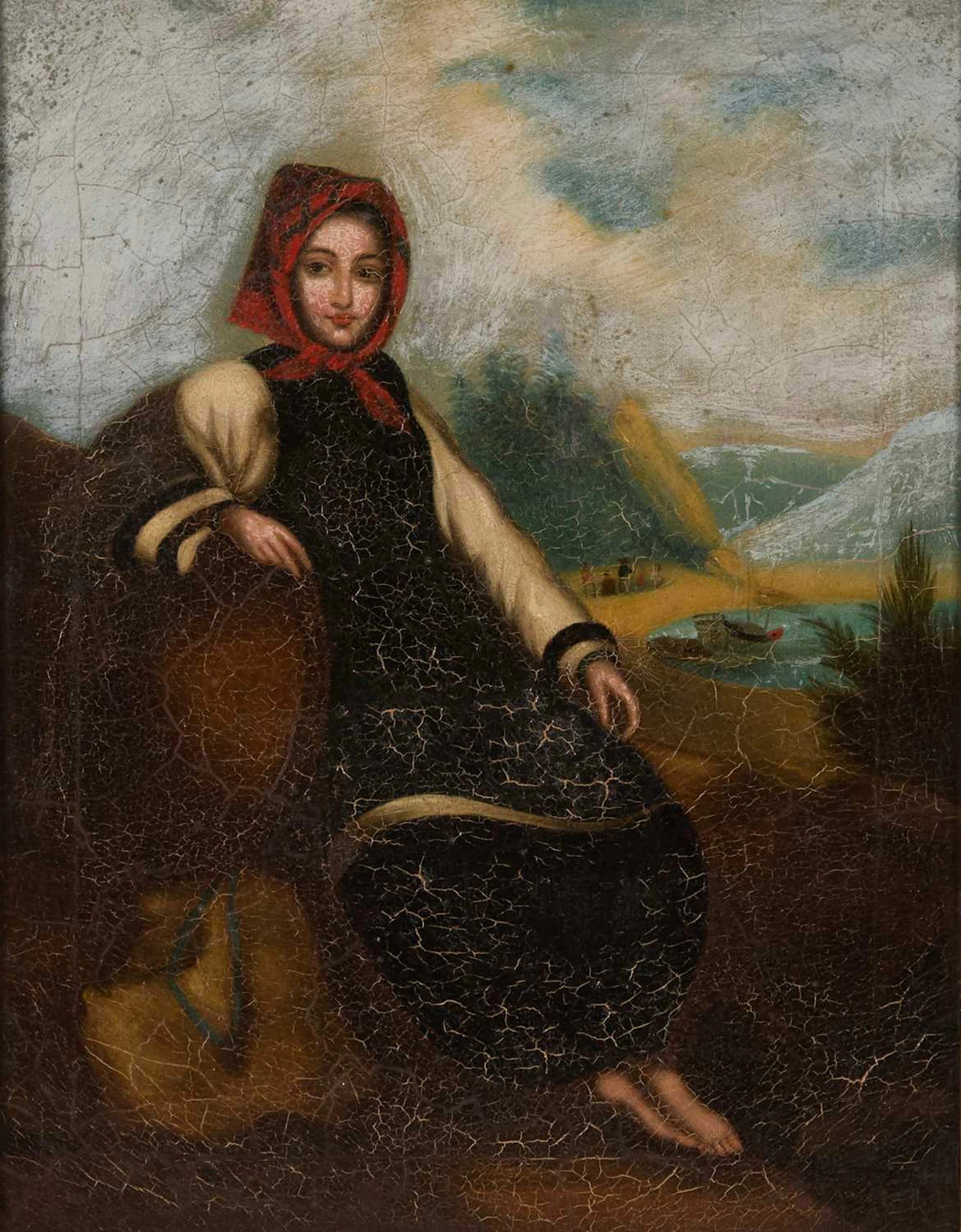 Circle of George Chinnery (British, 1774-1852) Portrait of a Tanka girl