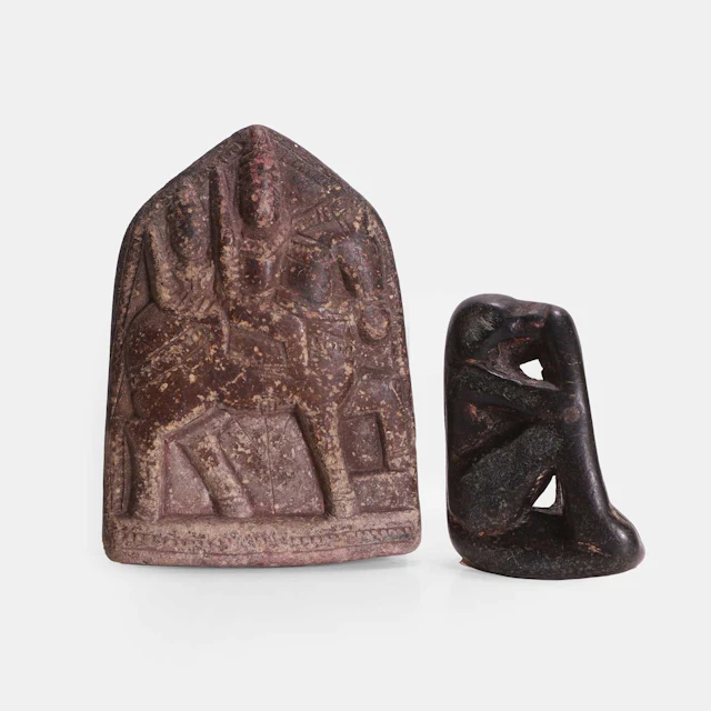 An Indian granite votive tablet of Mylara and Mylaladevi possibly 17th century
