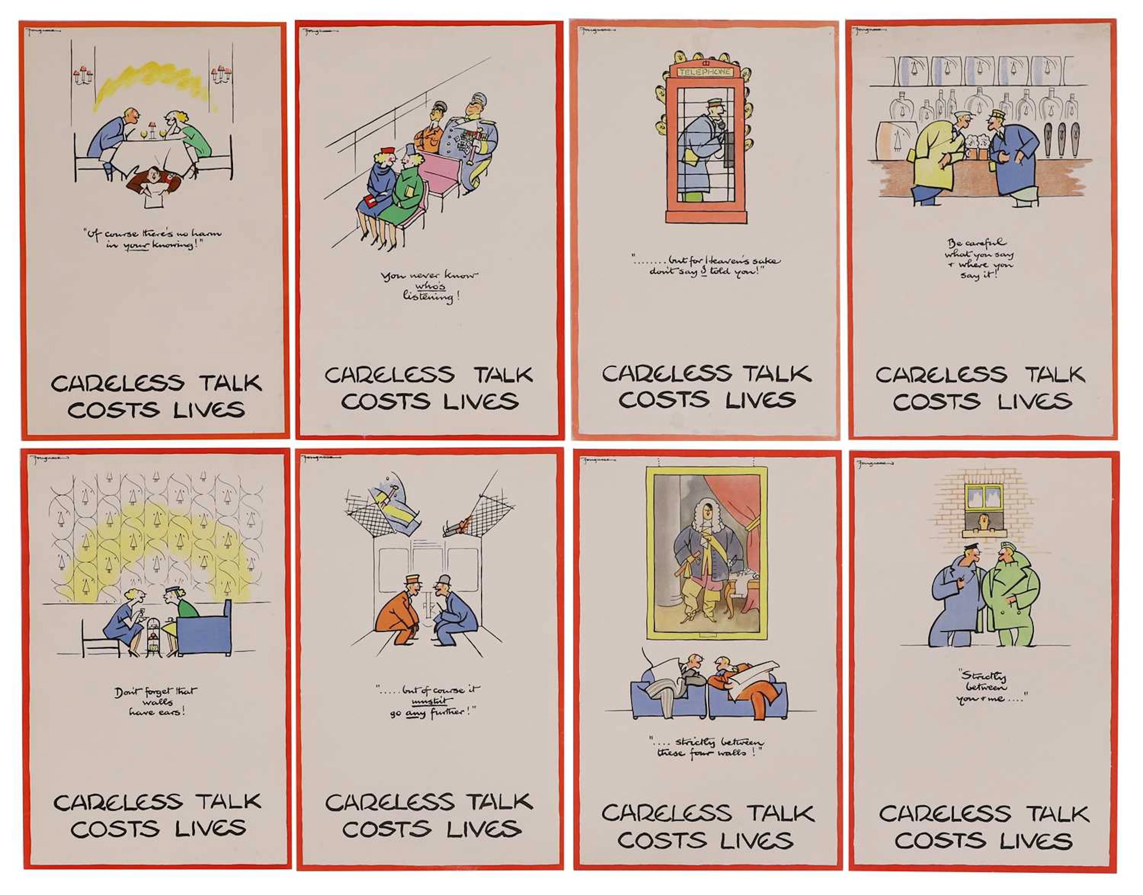 Cyril Kenneth Bird aka 'Fougasse' (British, 1887-1965) 'Careless Talk