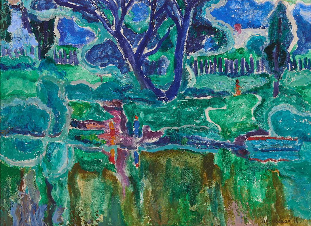 Nina Lugovskaya (Russian, 1918-1993) 'The Village Pond'