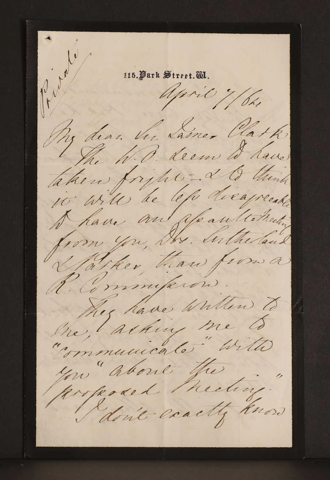 Florence NIGHTINGALE- Autograph Letter SIGNED (To Sir James Clark). 4 pages.