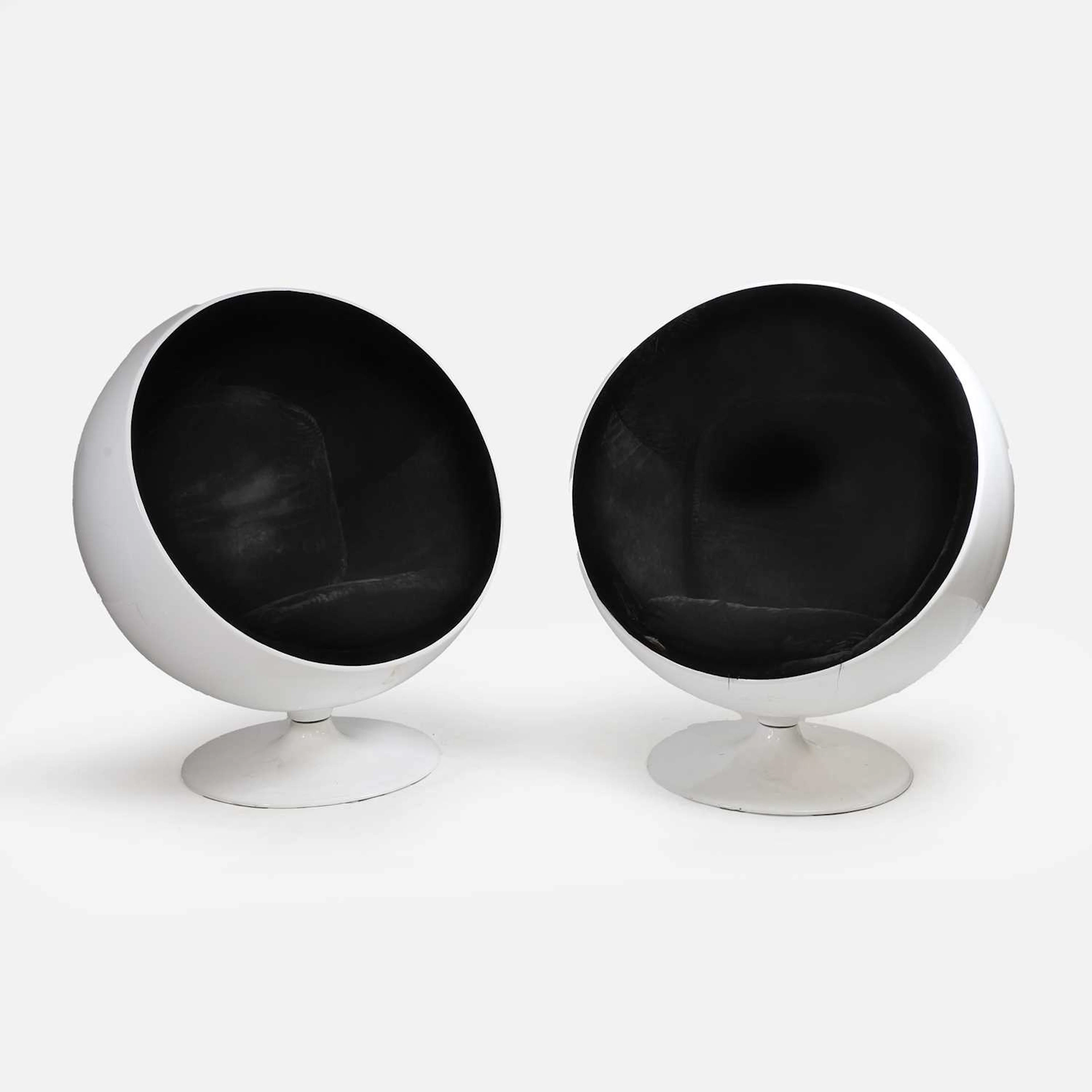 After Eero Aarnio a pair of ball chairs
