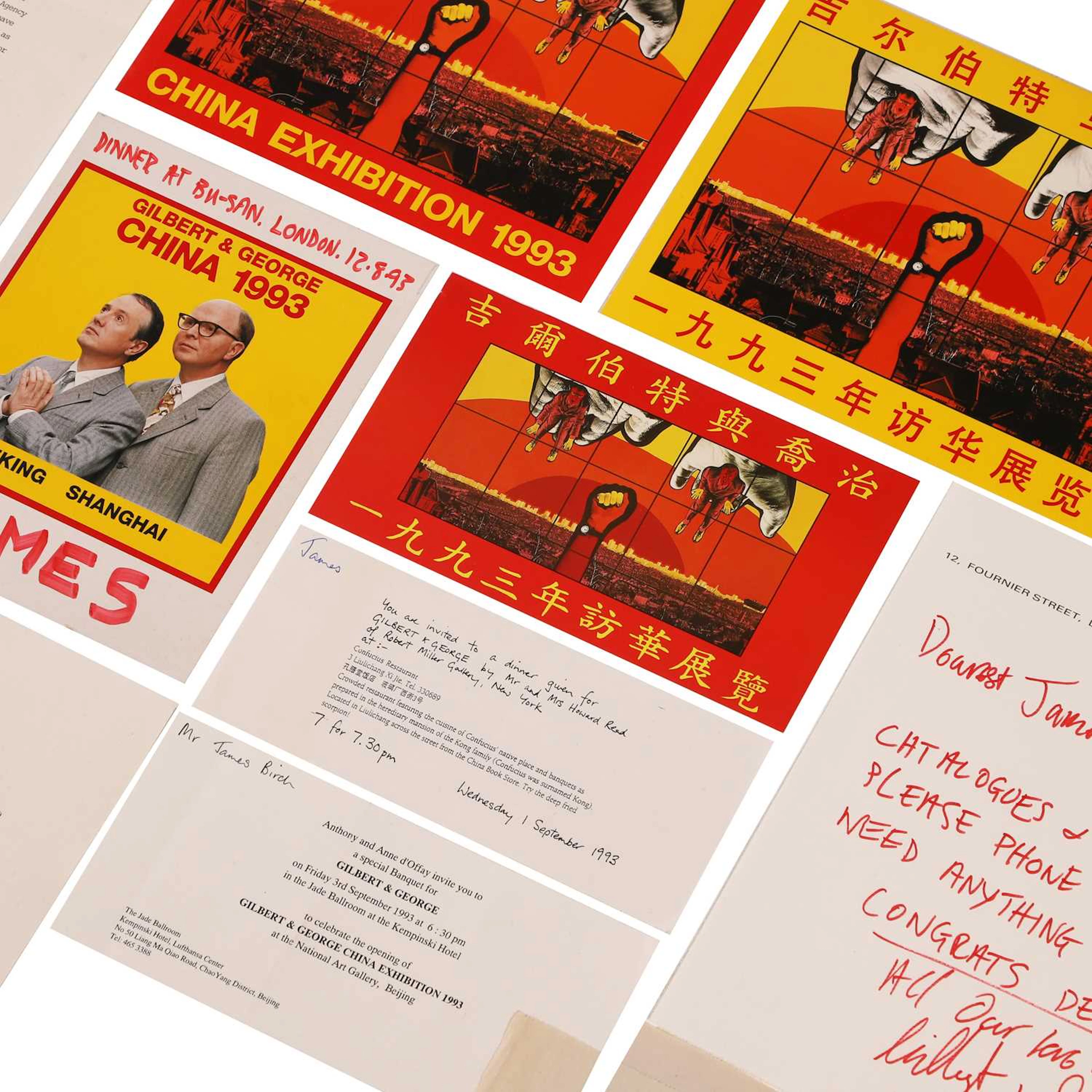 Gilbert & George (British, b.1943 and 1942) A collection of correspondence