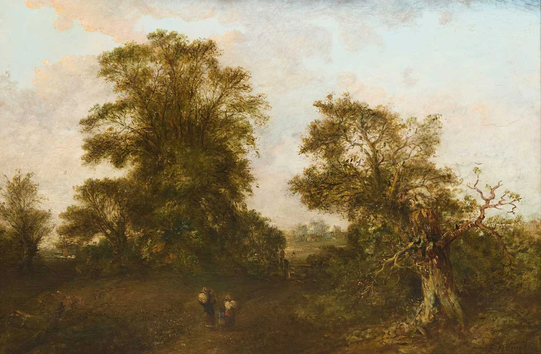 Edward Robert Smythe (British, 1810-1899) A wooded landscape with