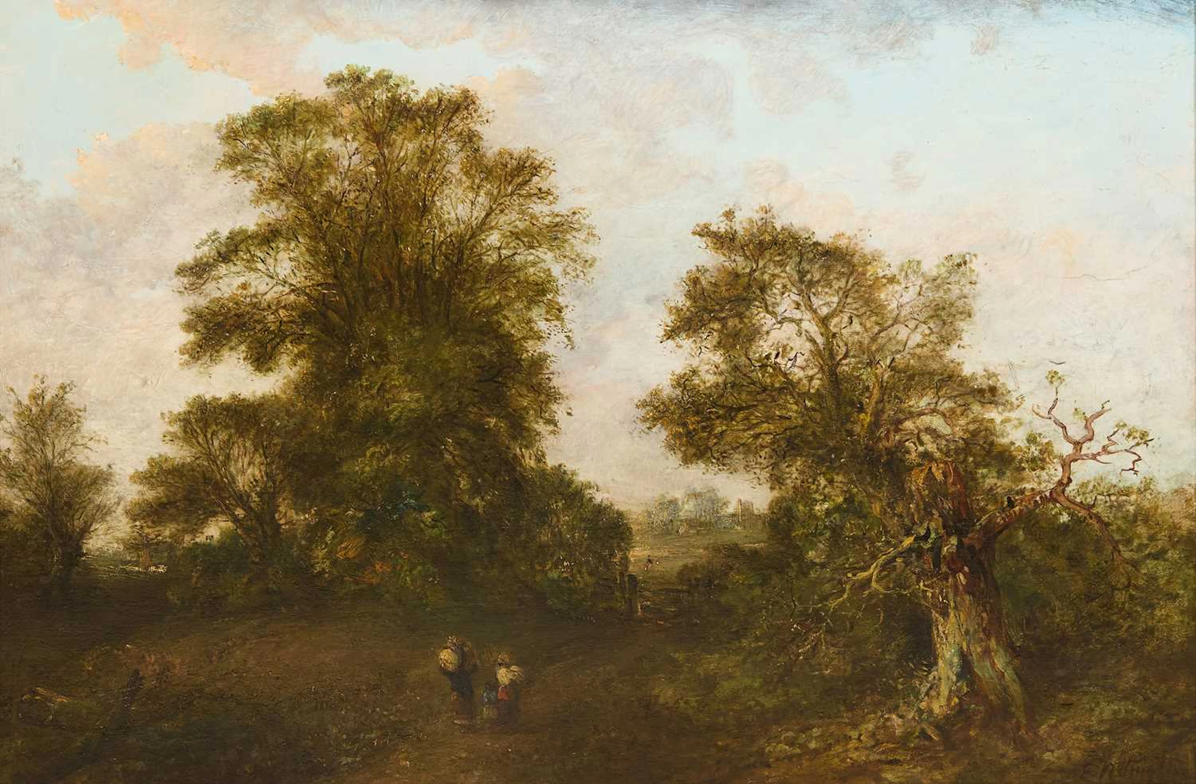 Edward Robert Smythe (British, 1810-1899) A wooded landscape with