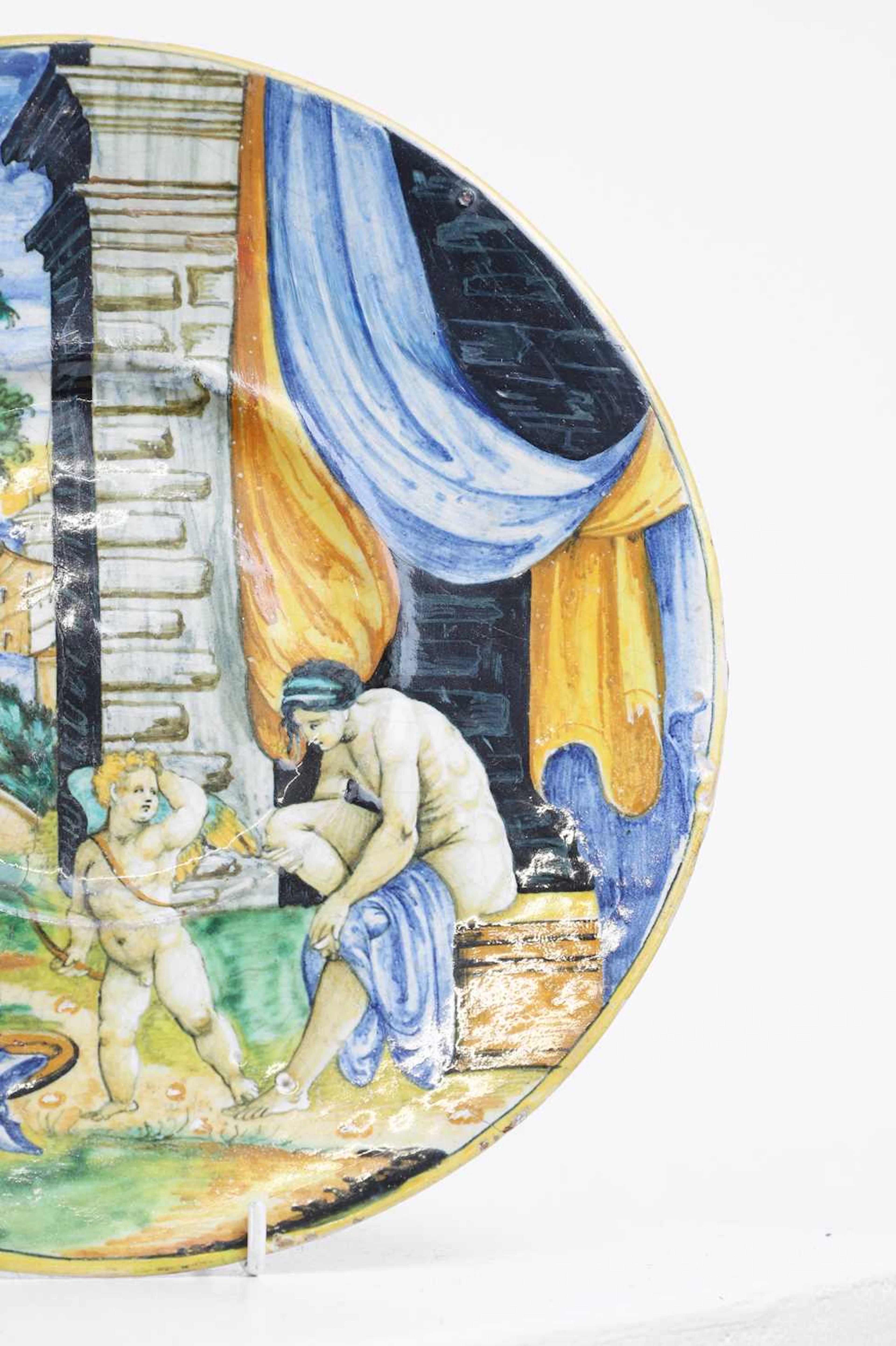 An Urbino maiolica mythological istoriato plate