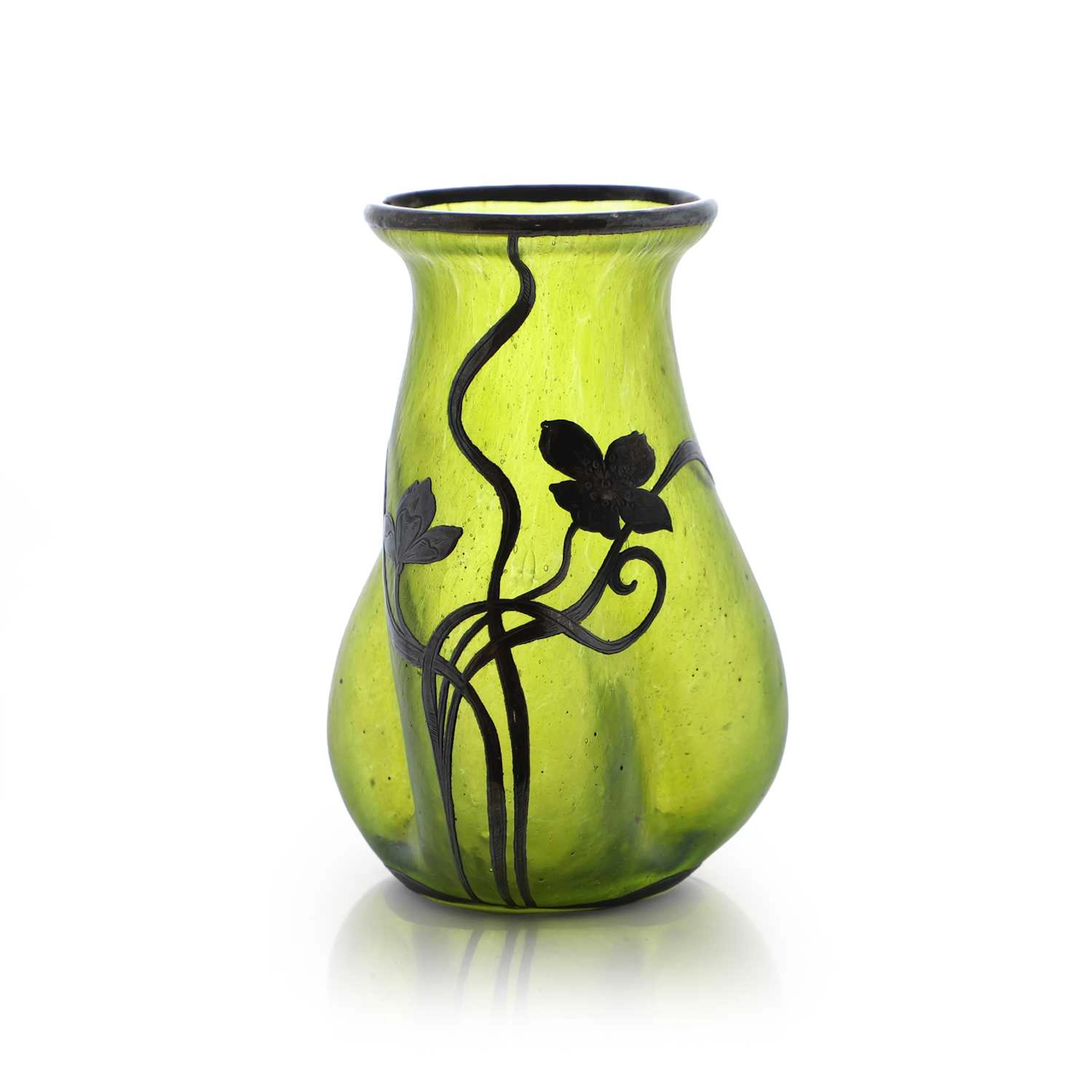 A Loetz silver-mounted vase circa 1900, Bohemian