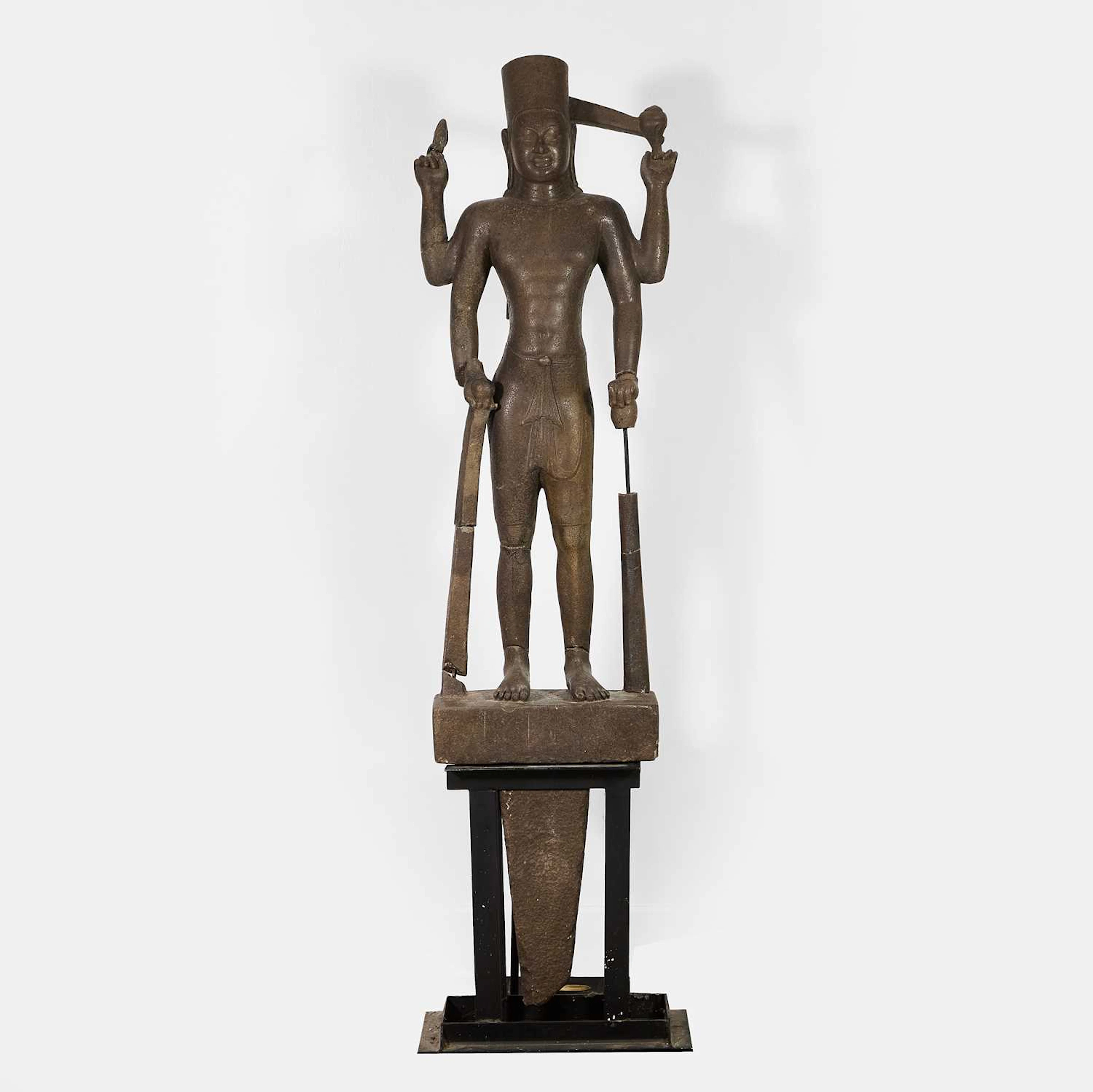 A Pre-Khmer black sandstone figure of Vishnu 6th-7th century CE, Cambodia