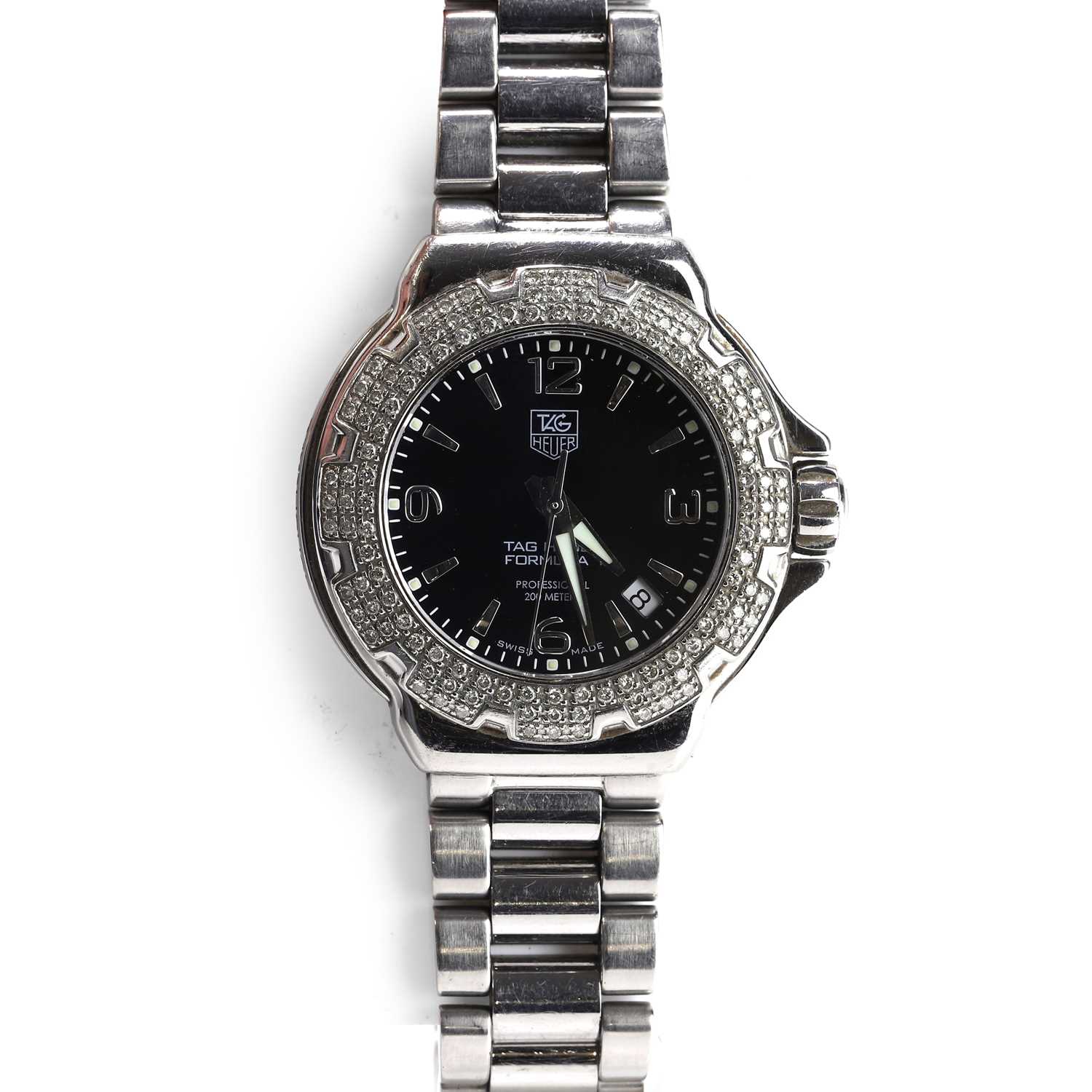 Tag Heuer a stainless steel 'Formula 1' diamond set quartz bracelet watch