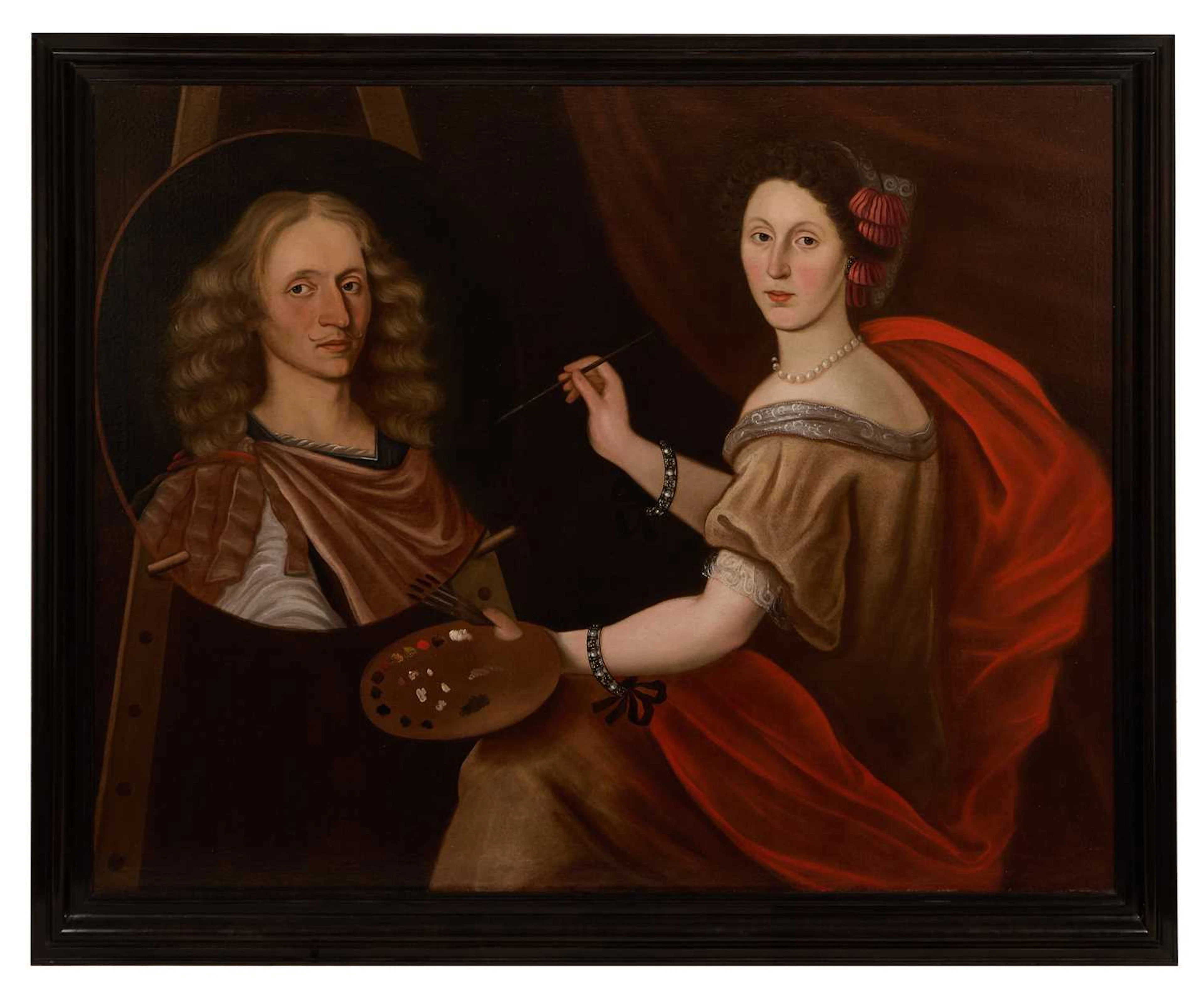 Anglo-Dutch School, late 17th century A portrait of an artist at her